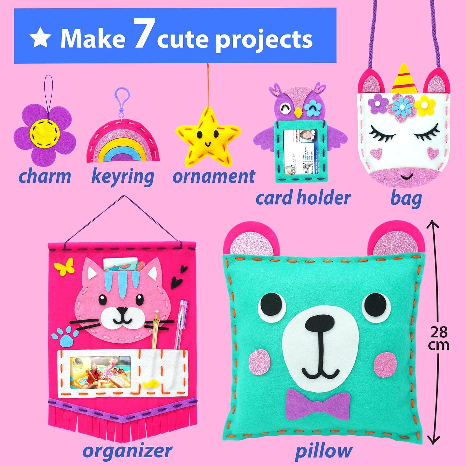 My First Sewing Kit with 7 Felt Projects, detail view