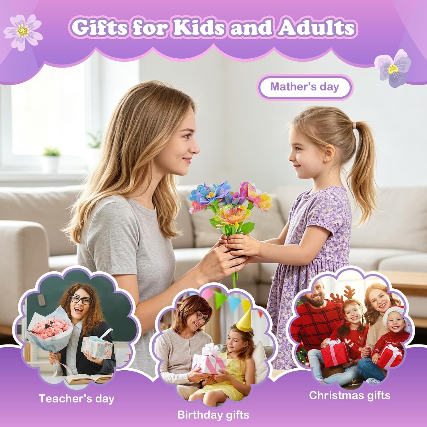 Flower Press Craft Kit for Kids, 221 Pieces: image 2