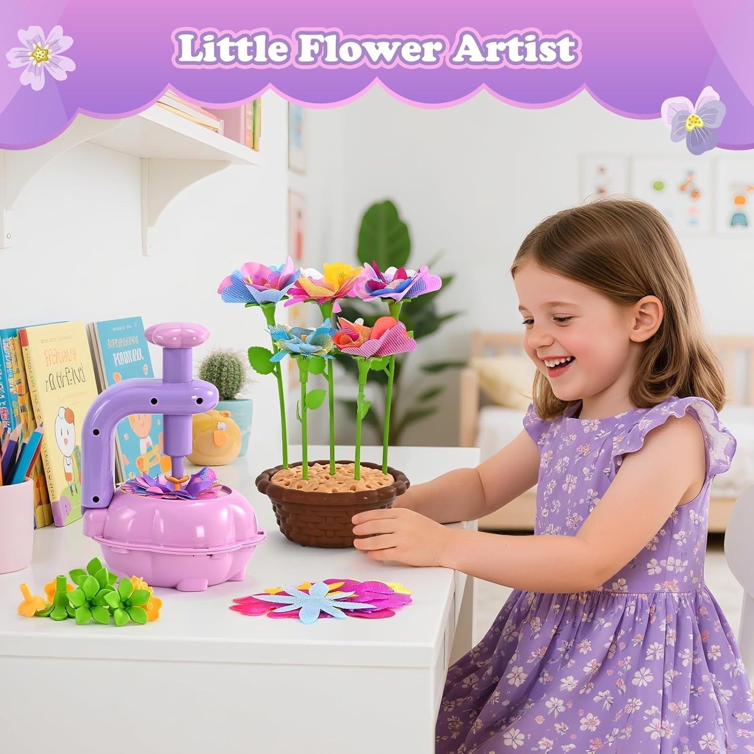 Flower Press Craft Kit for Kids, 221 Pieces: image 7