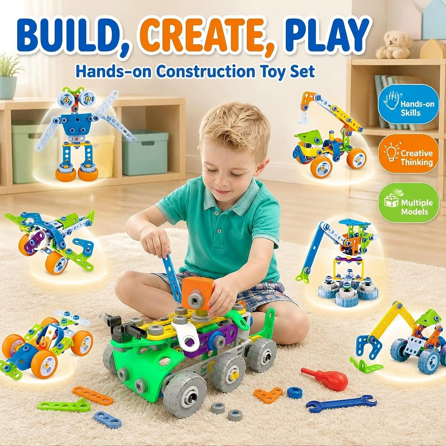 11 in 1 Building Kit, 175 Piece STEM Construction Set: image 2