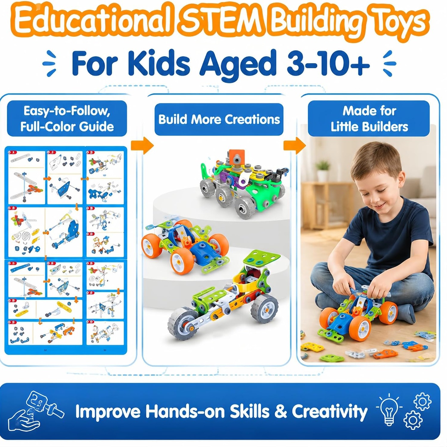 11 in 1 Building Kit, 175 Piece STEM Construction Set: image 3