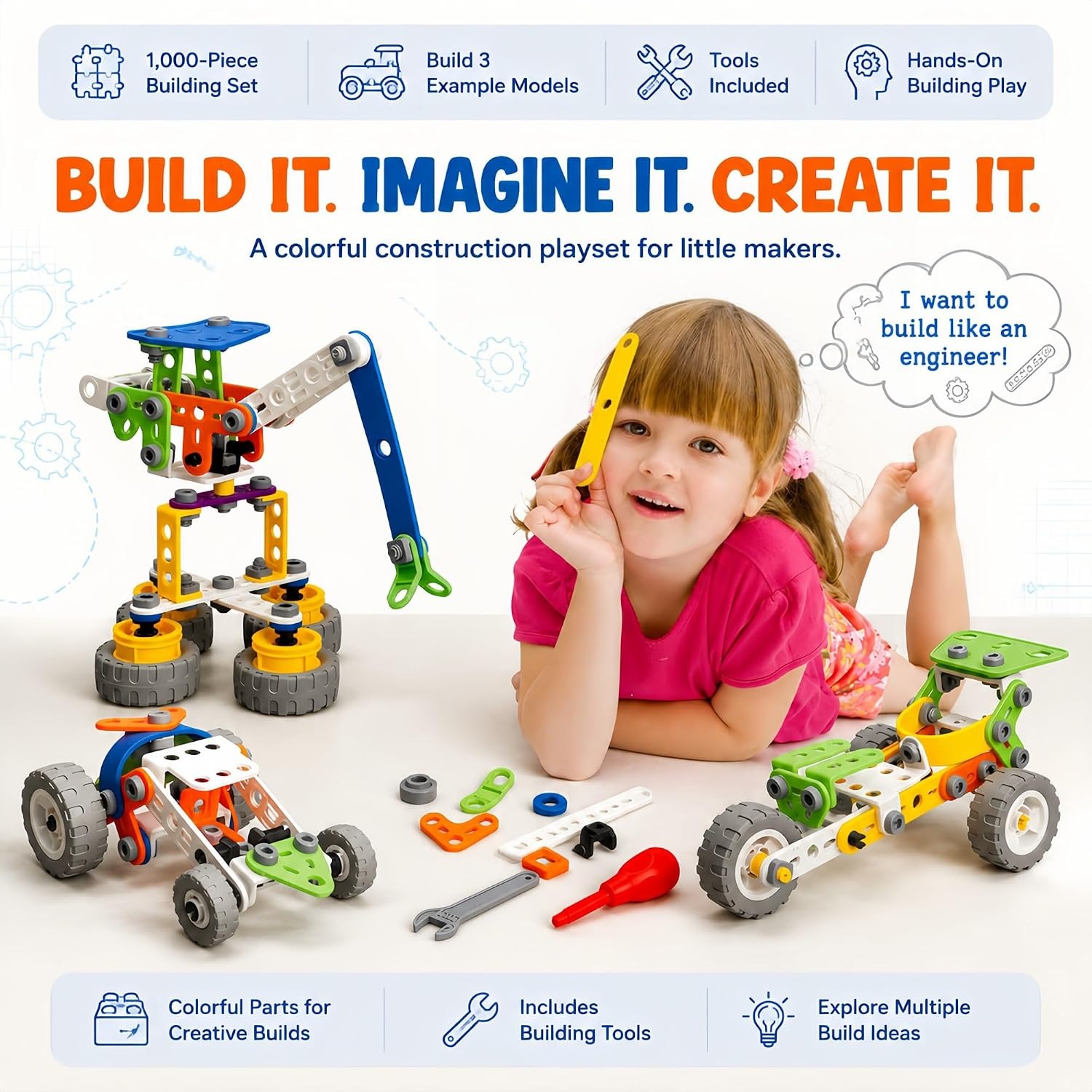 11 in 1 Building Kit, 175 Piece STEM Construction Set: image 4