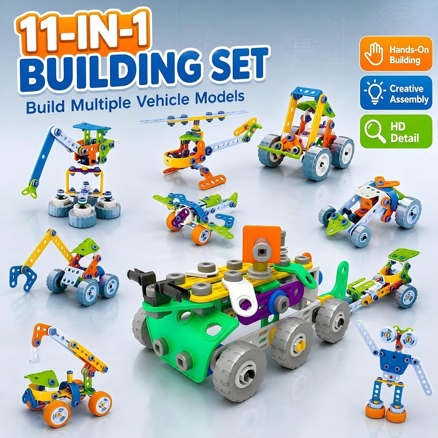 11 in 1 Building Kit, 175 Piece STEM Construction Set: image 7