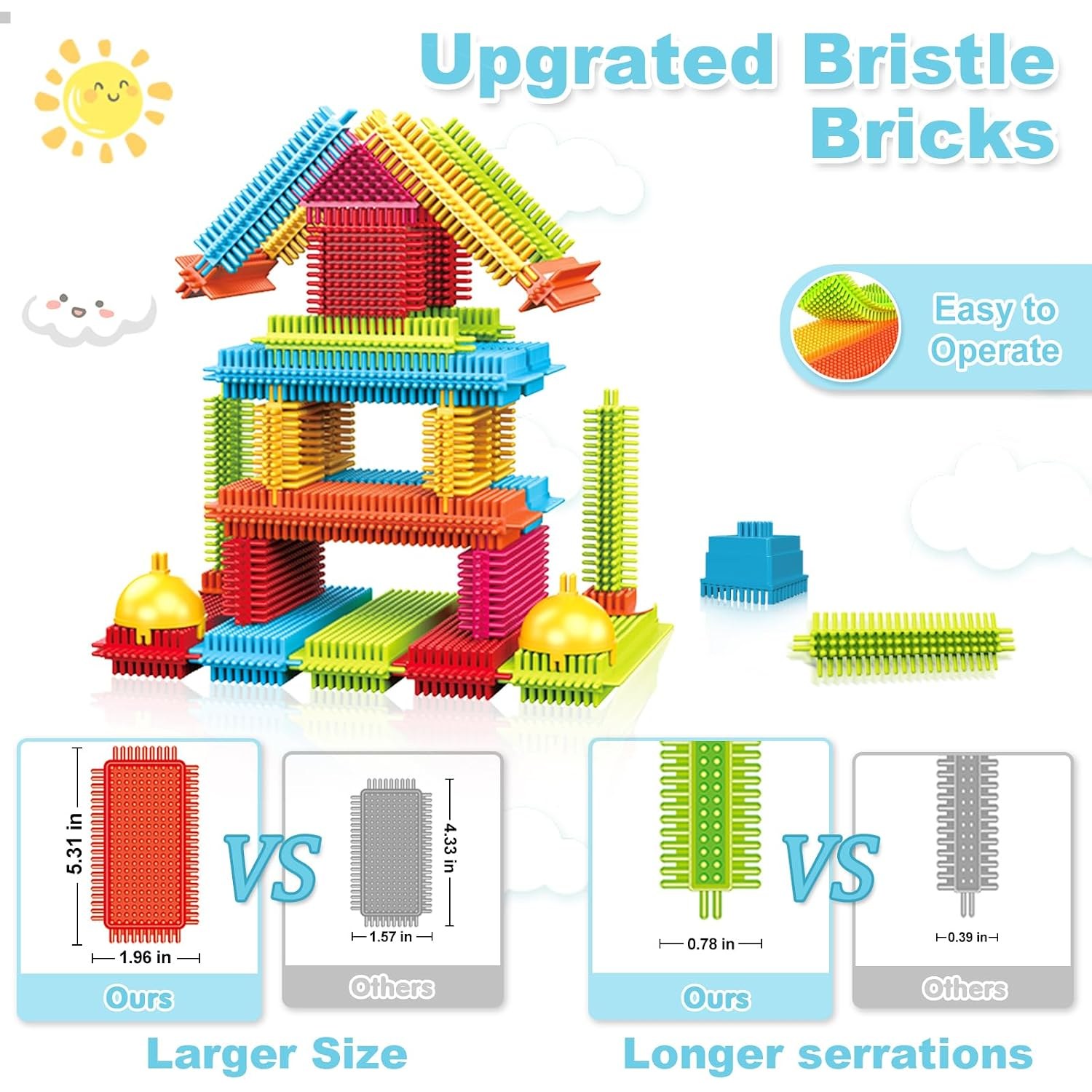 108-Piece Bristle Building Blocks Set