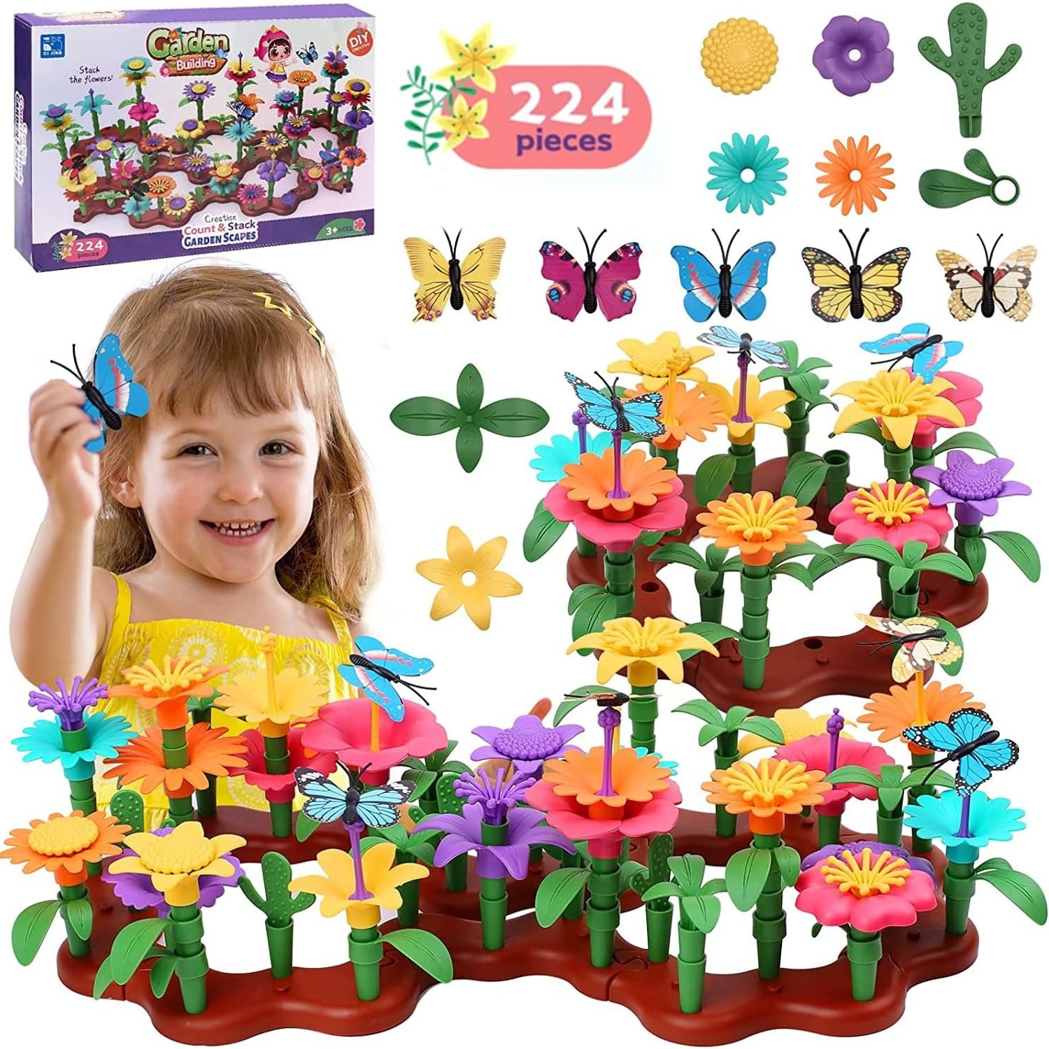 224-Piece Flower Garden Building Set