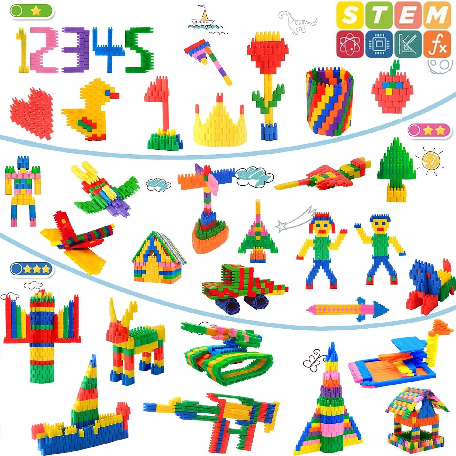 600-Piece Interlocking Building Blocks Construction Set: image 2
