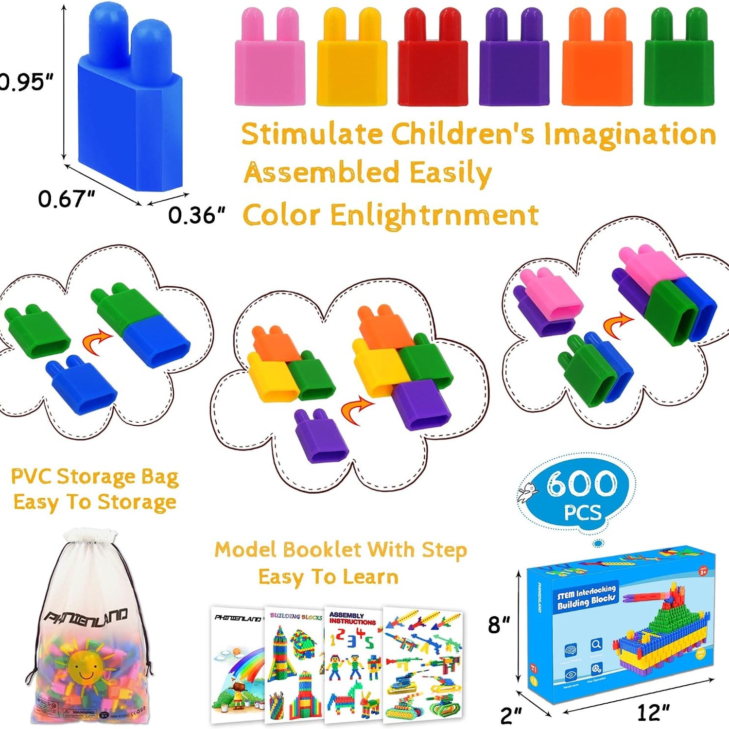 600-Piece Interlocking Building Blocks Construction Set: image 3