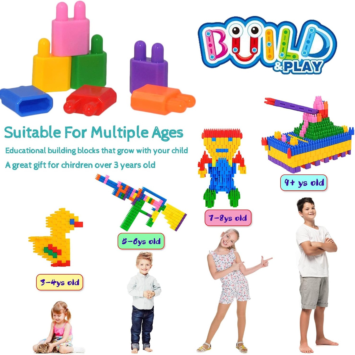 600-Piece Interlocking Building Blocks Construction Set: image 4