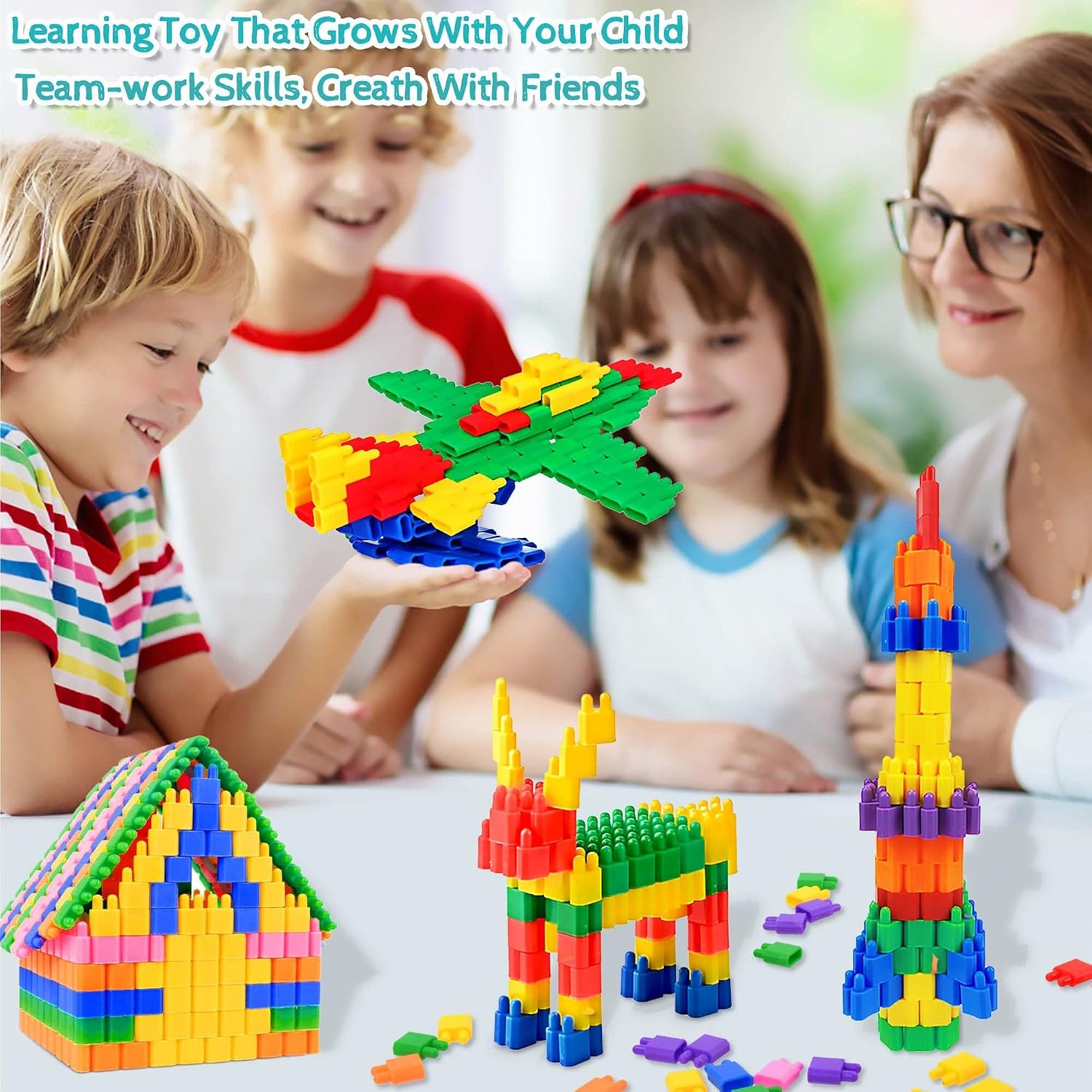 600-Piece Interlocking Building Blocks Construction Set: image 5