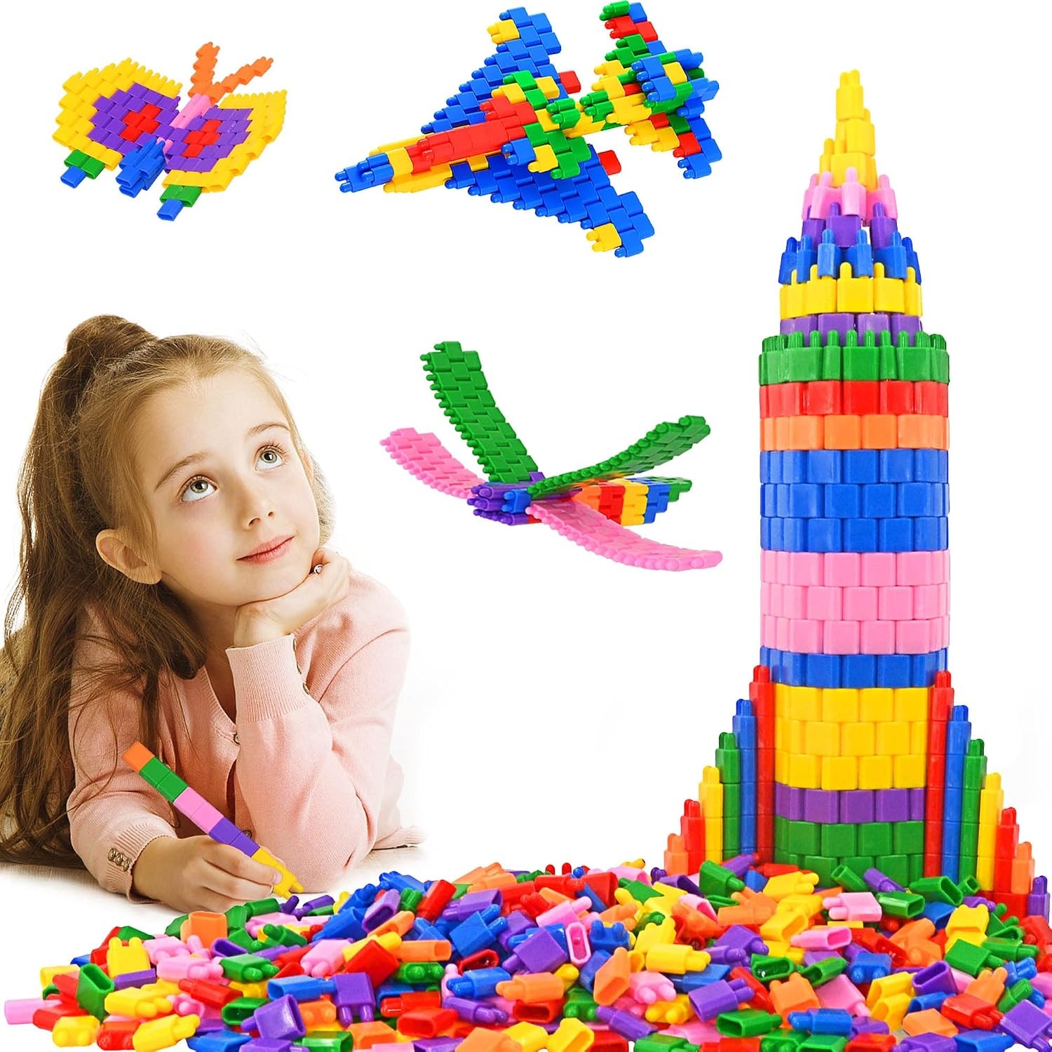 600-Piece Interlocking Building Blocks Construction Set