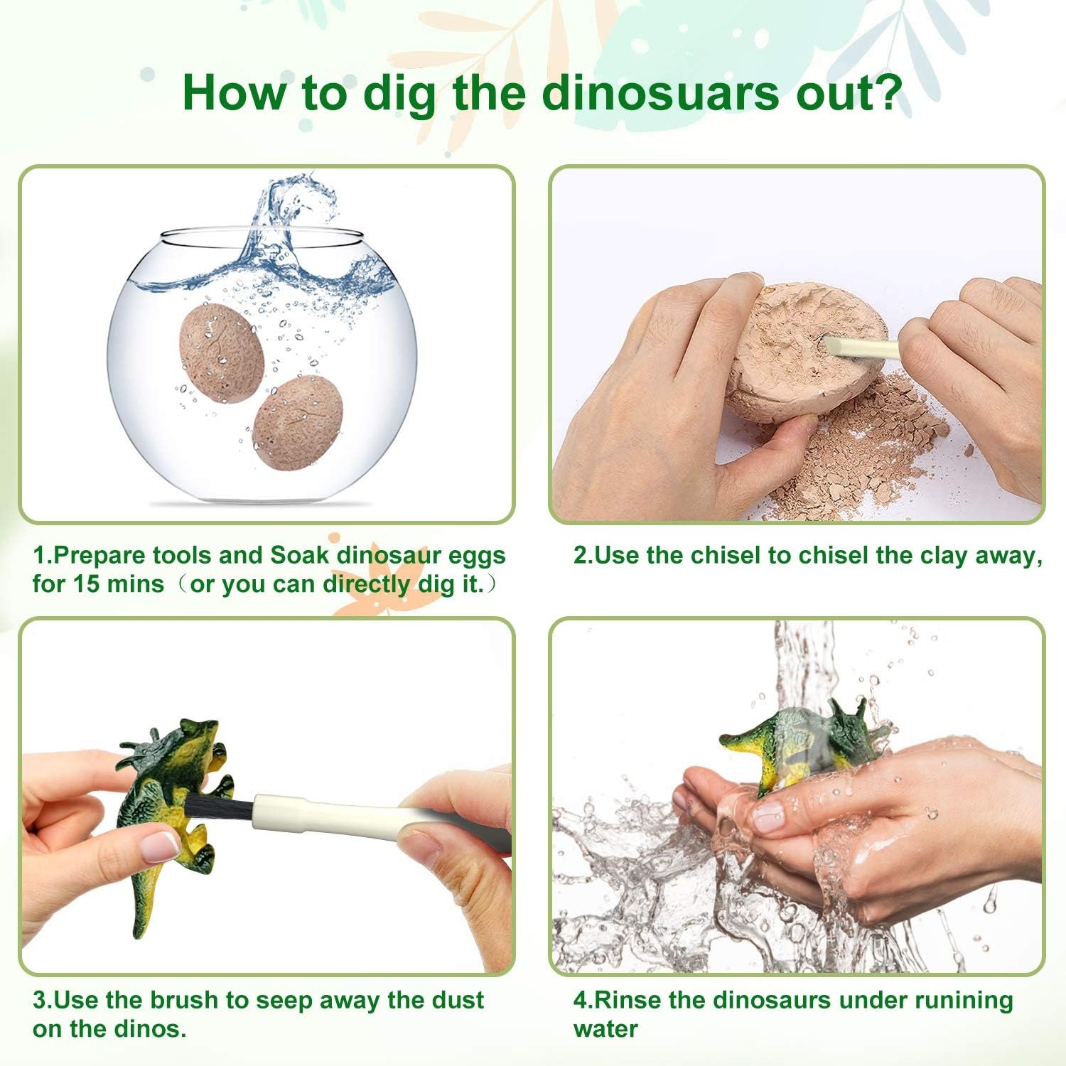 12 Pack Dinosaur Egg Dig Kit with Tools and Learning Cards