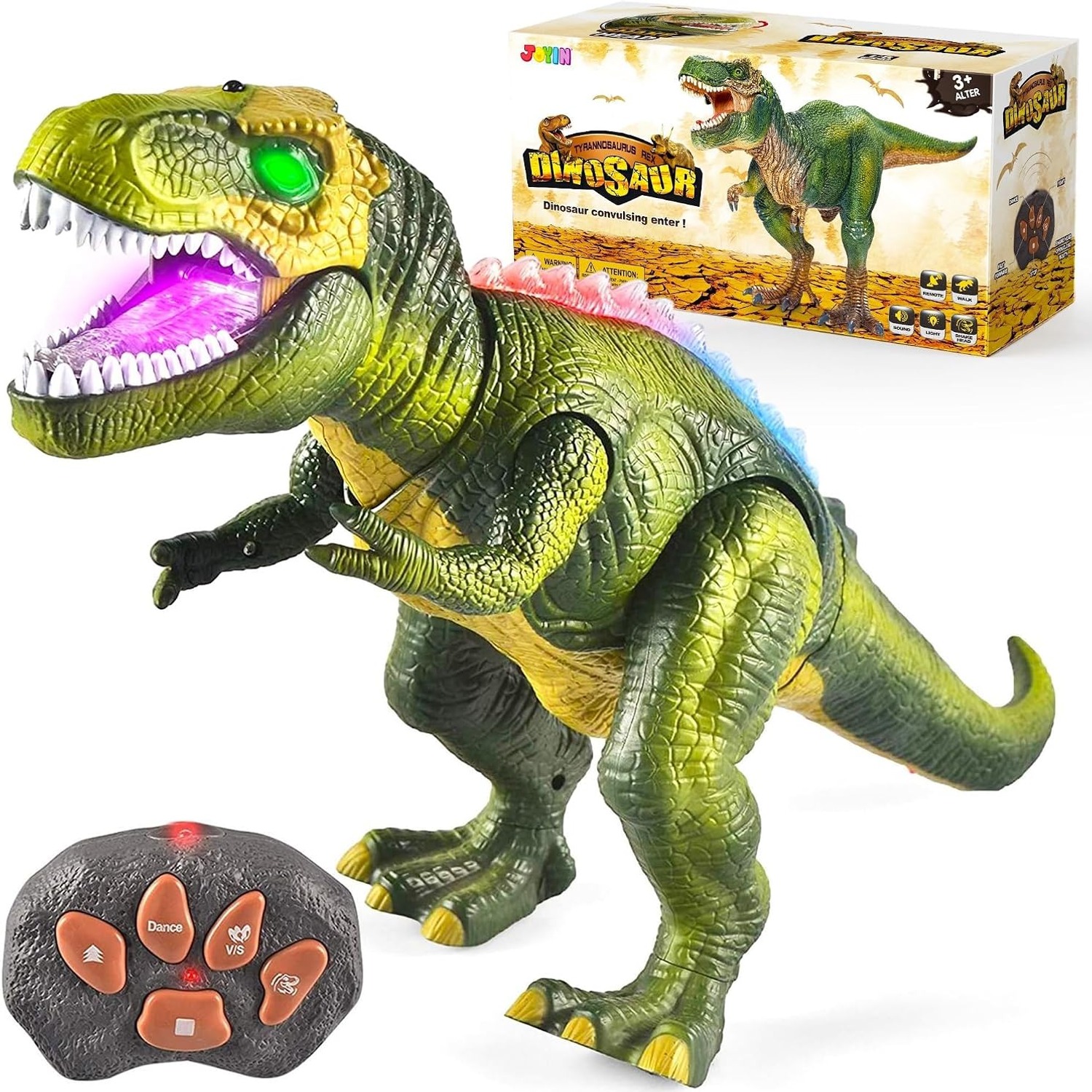 Remote Control Walking Dinosaur with Lights and Roar