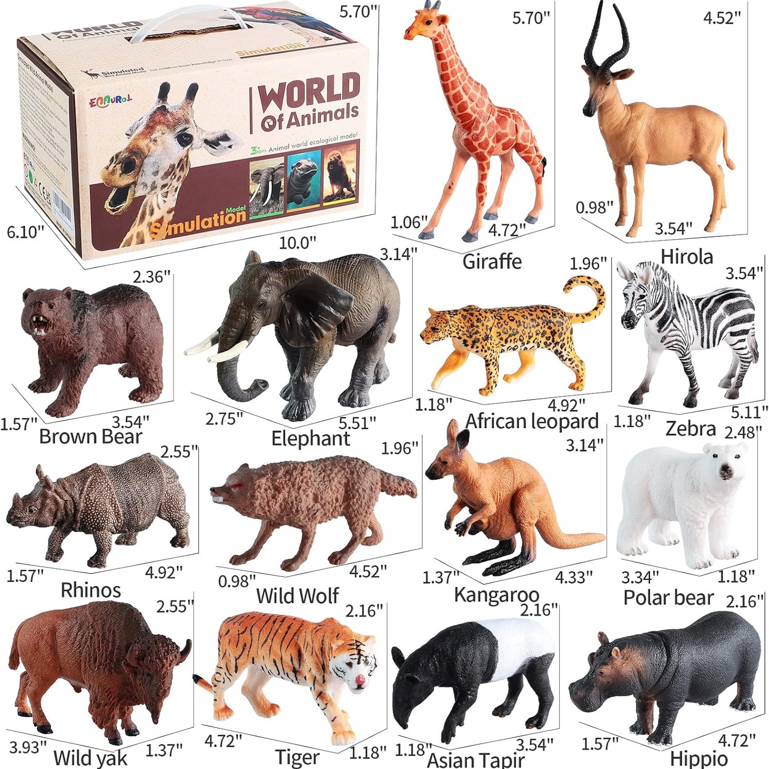 31 Piece Safari Animal Playset with Trees and Carry Box: image 2