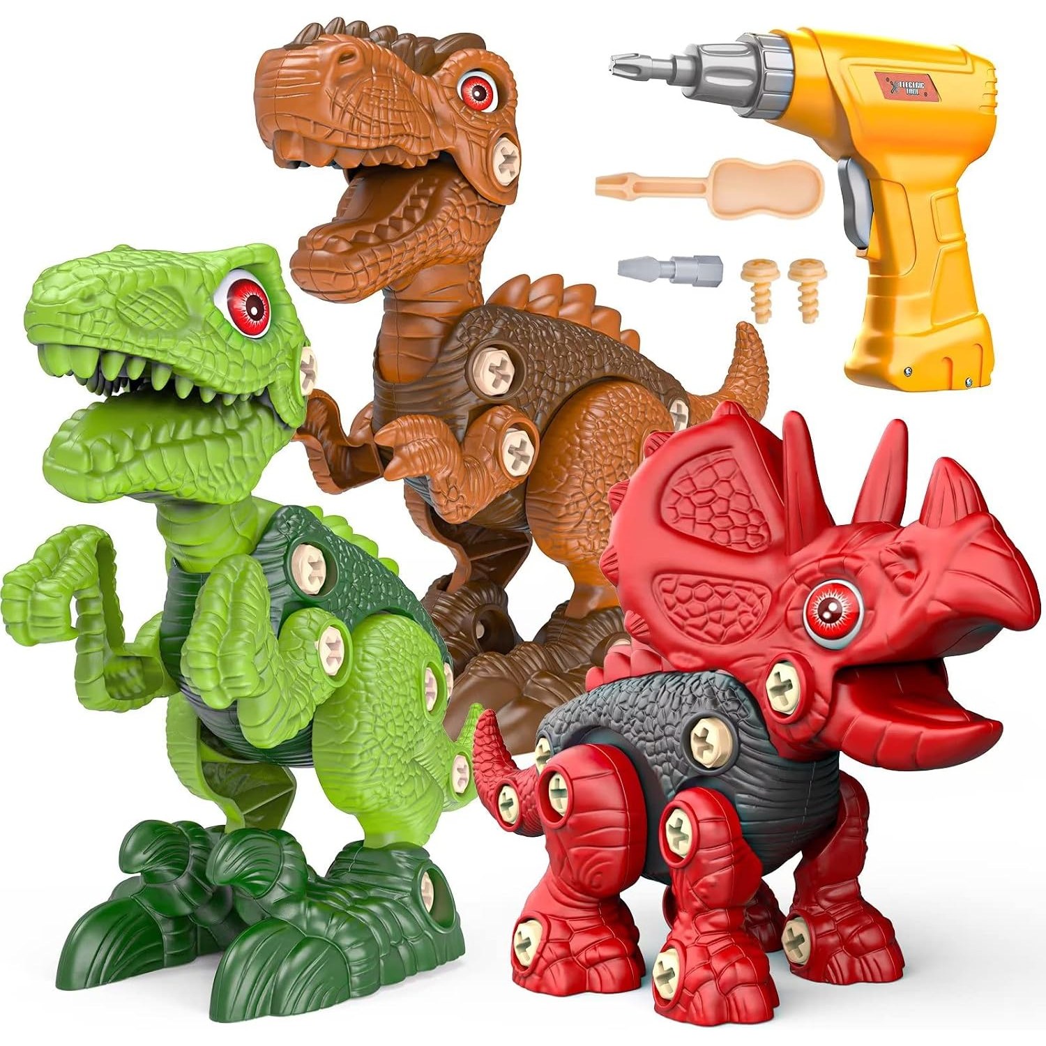 Take Apart Dinosaur Toys Set with Electric Drill