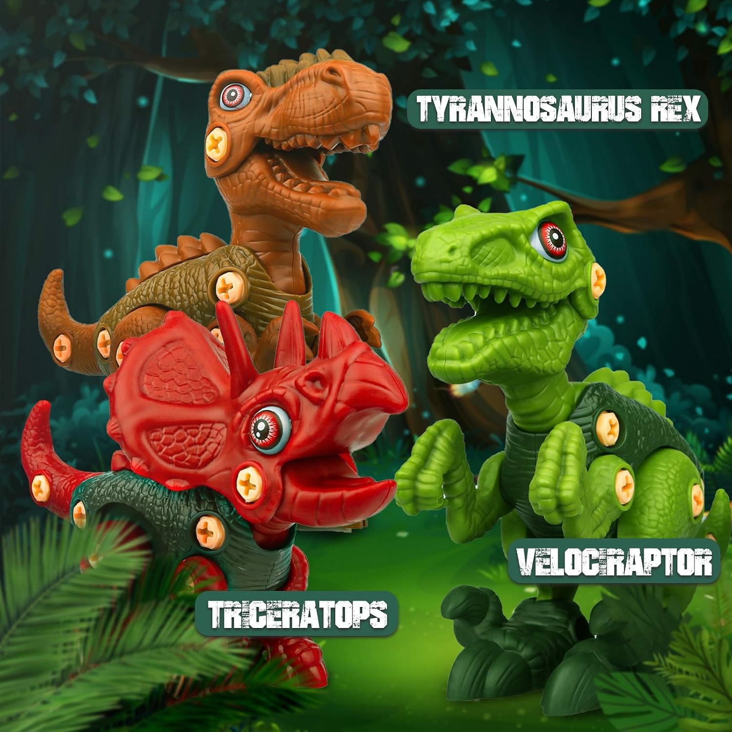 Take Apart Dinosaur Toys Set with Electric Drill