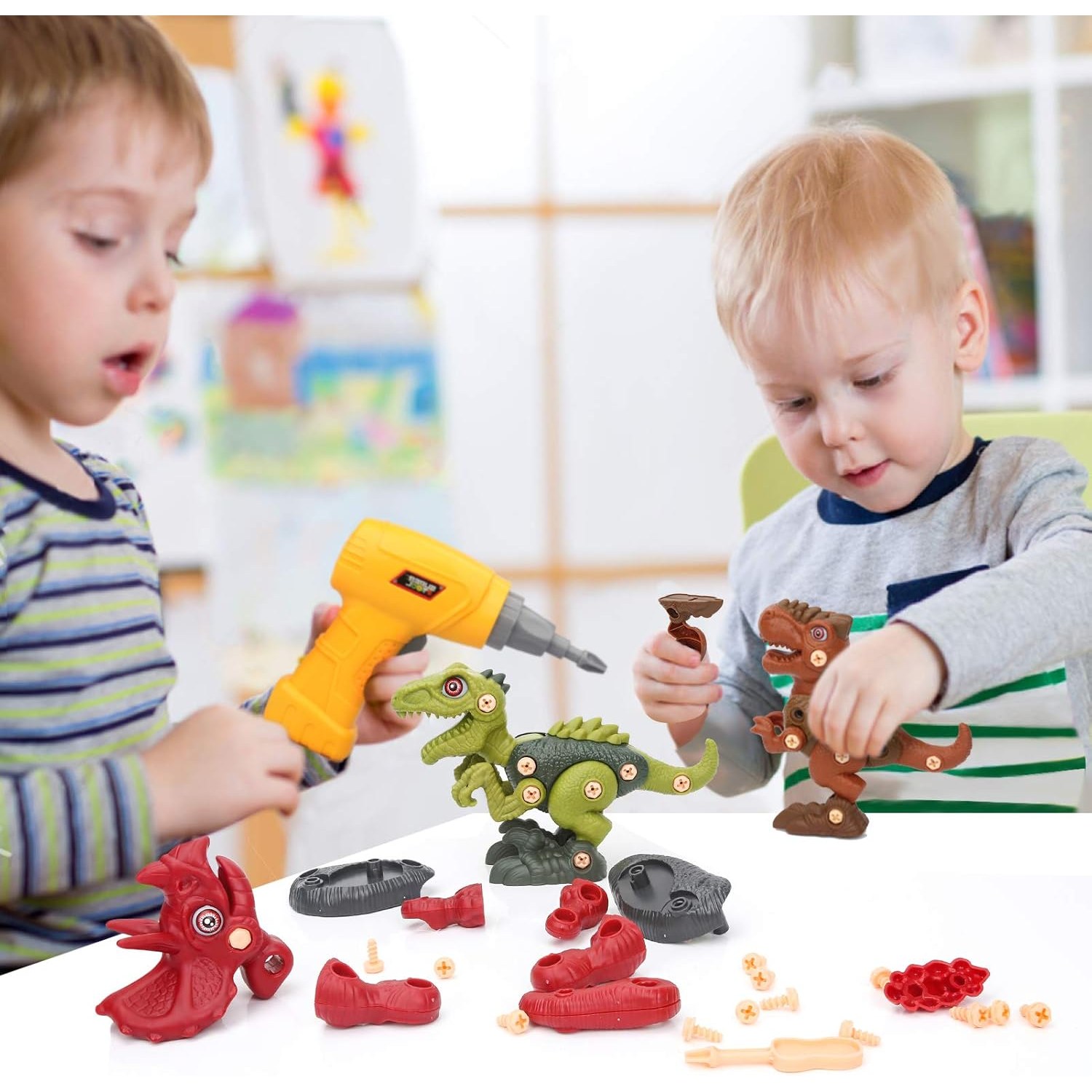Take Apart Dinosaur Toys Set with Electric Drill