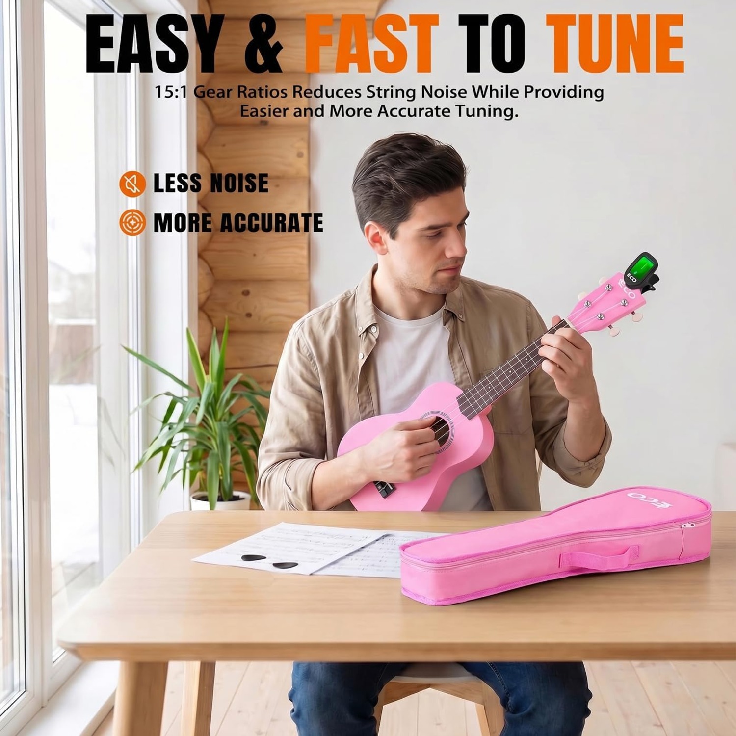 Soprano Ukulele Beginner Kit with Case, Tuner, Strap and Picks: image 3