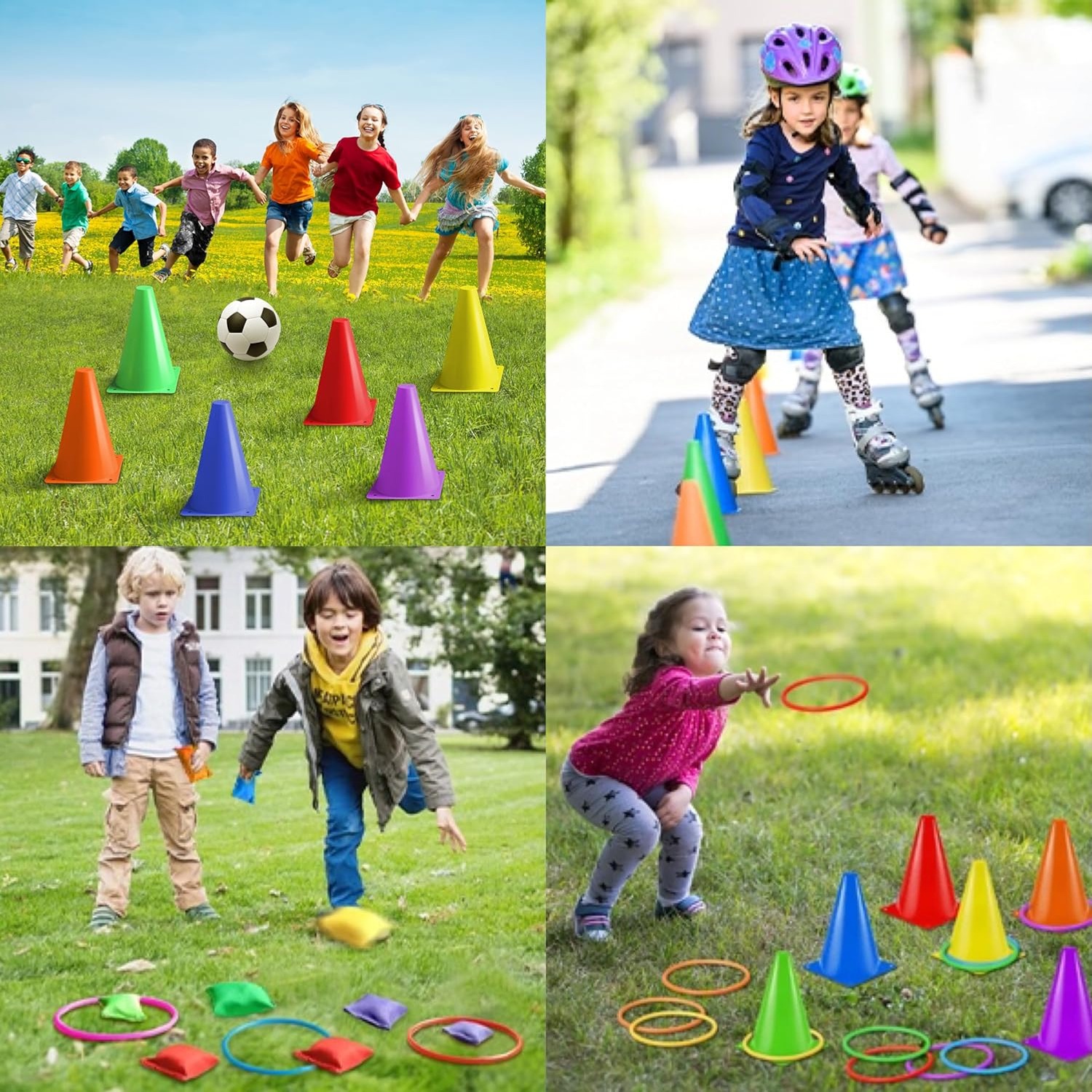 3 in 1 Carnival Games Set with Cones, Rings and Bean Bags