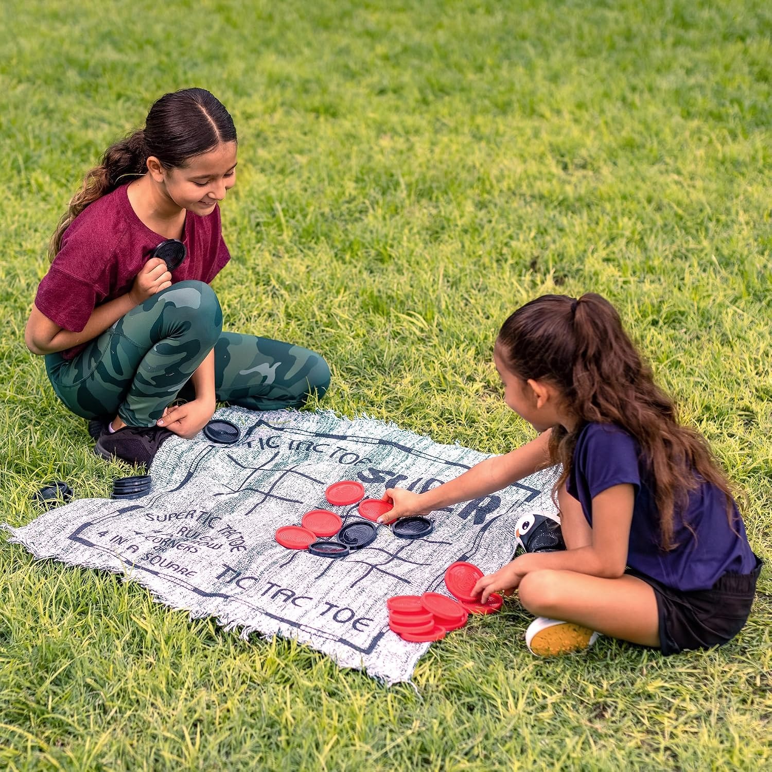Giant Checkers and Tic Tac Toe Lawn Game Set
