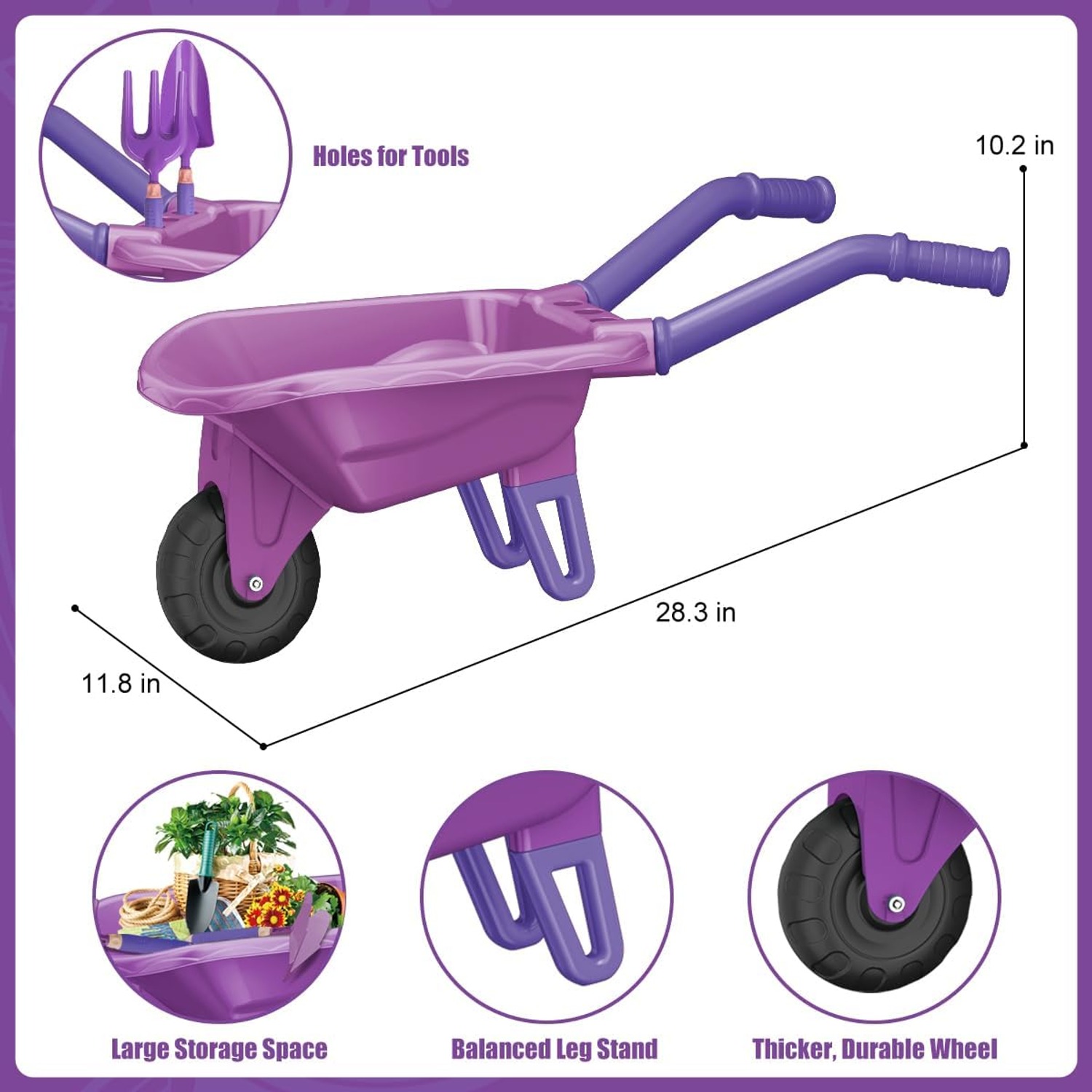 Kids Gardening Set with Wheelbarrow, 15 Piece Outdoor Garden Tool Play Set: image 2