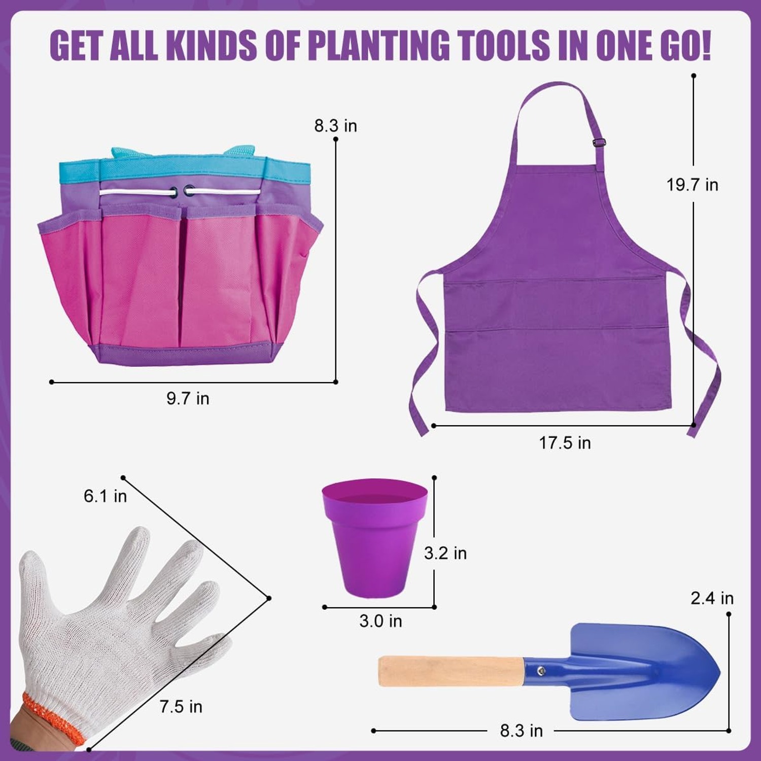 Kids Gardening Set with Wheelbarrow, 15 Piece Outdoor Garden Tool Play Set: image 4