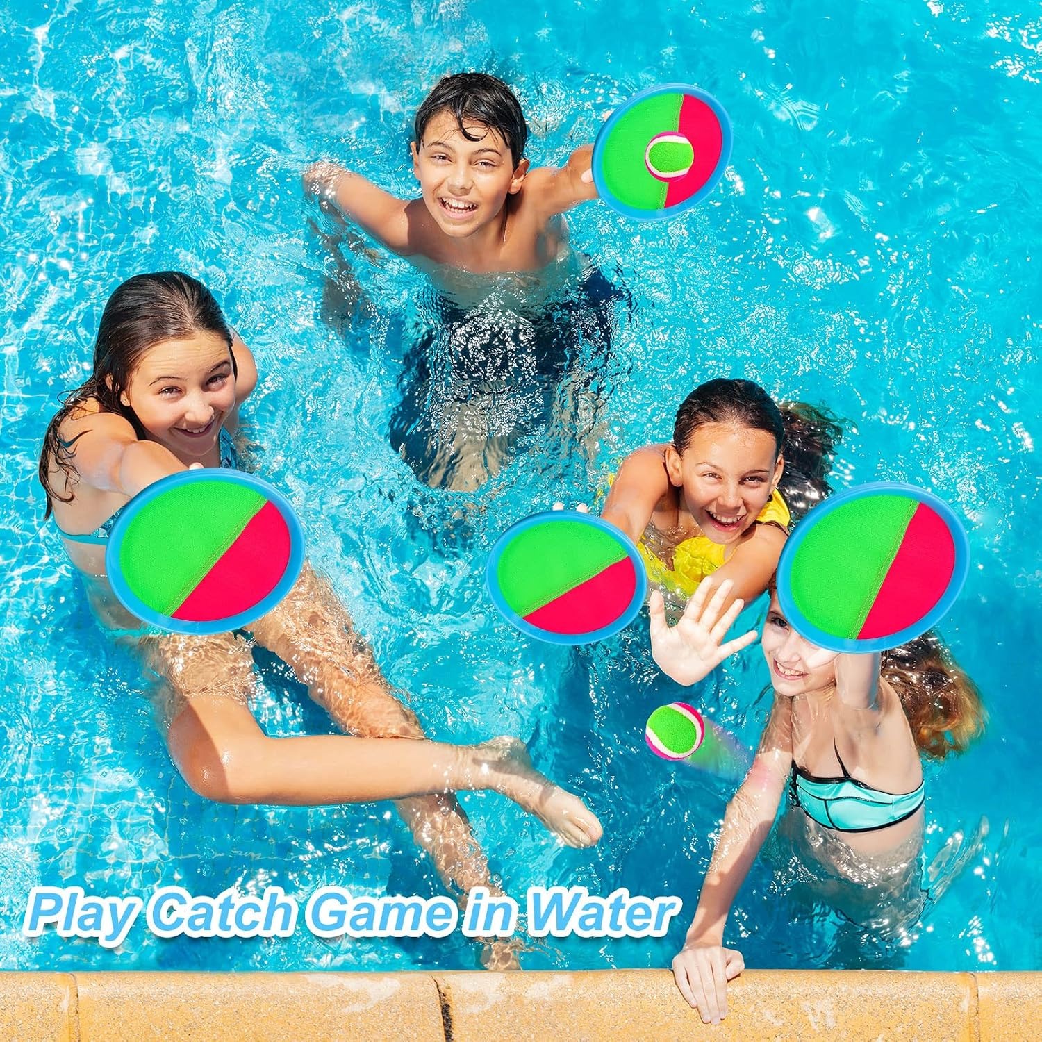 Toss and Catch Ball Set with 4 Paddles and 4 Balls