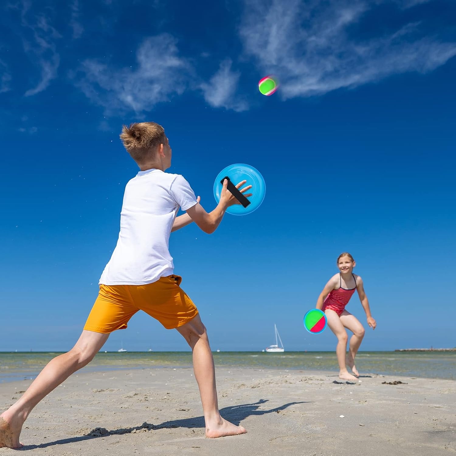 Toss and Catch Ball Set with 4 Paddles and 4 Balls