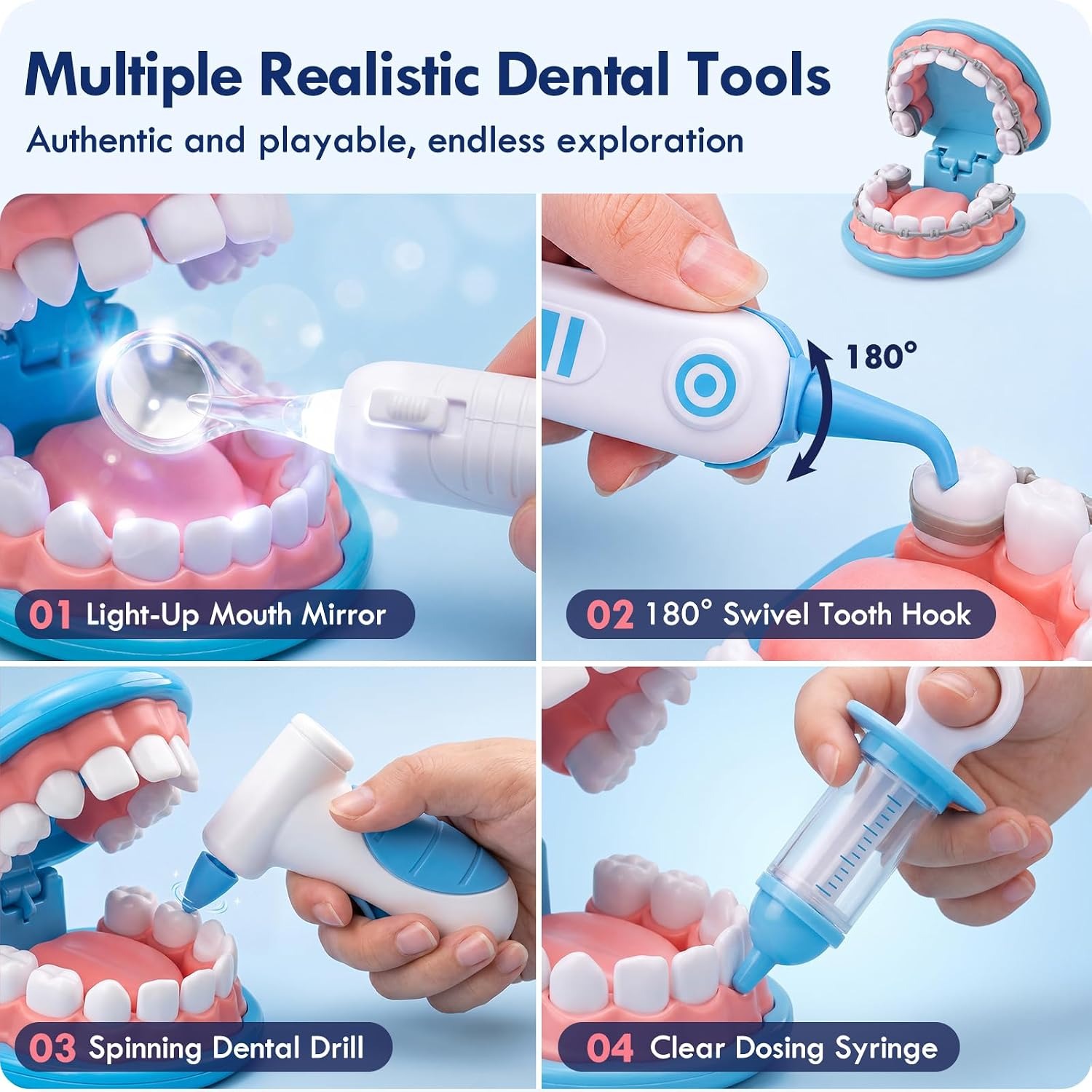 Kids Dentist Play Set 31-Piece Pretend Dental Kit: image 2
