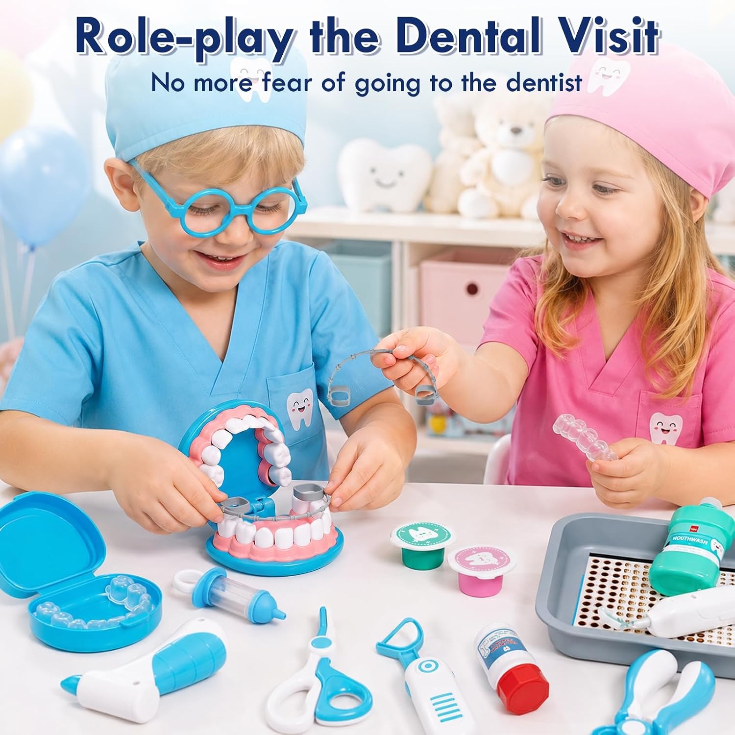 Kids Dentist Play Set 31-Piece Pretend Dental Kit: image 4