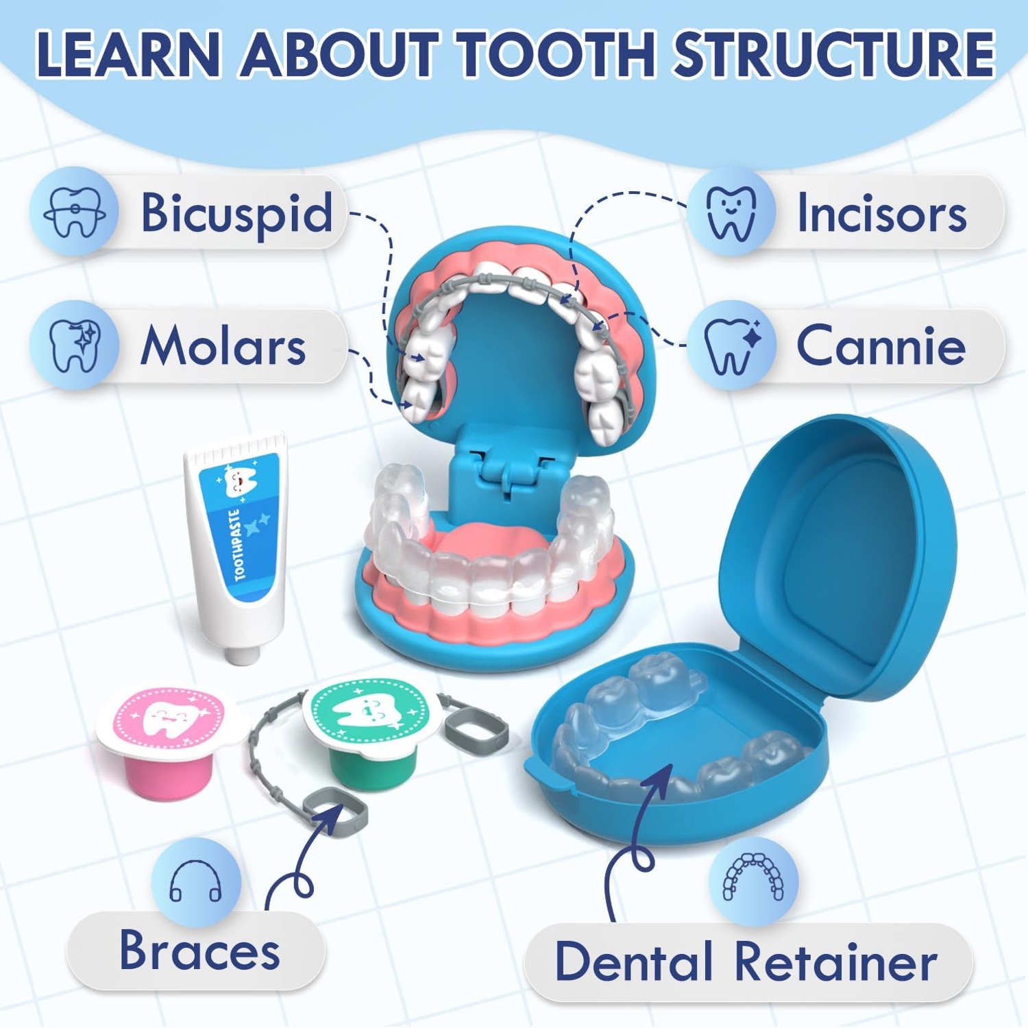 Kids Dentist Play Set 31-Piece Pretend Dental Kit: image 7