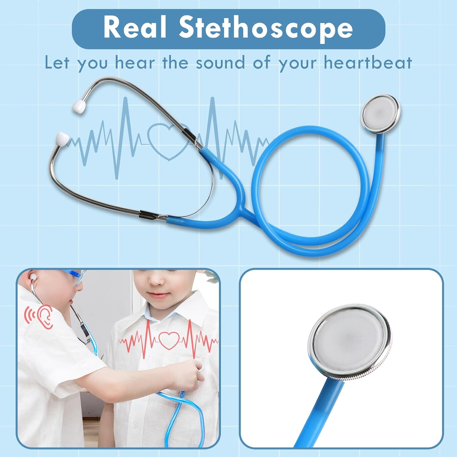 Kids Doctor Case with Coat and Wooden Medical Tools: image 3