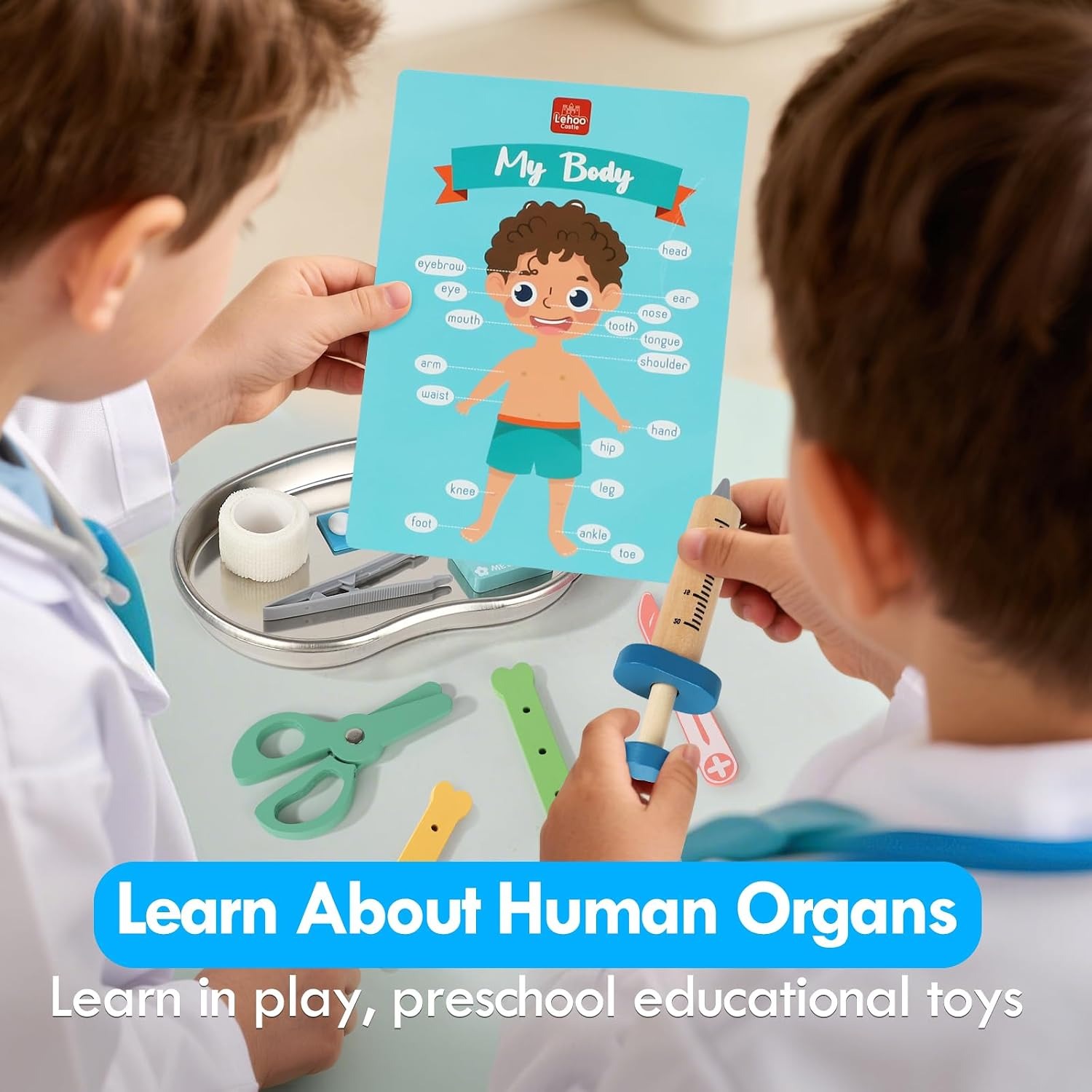 Kids Doctor Case with Coat and Wooden Medical Tools: image 5