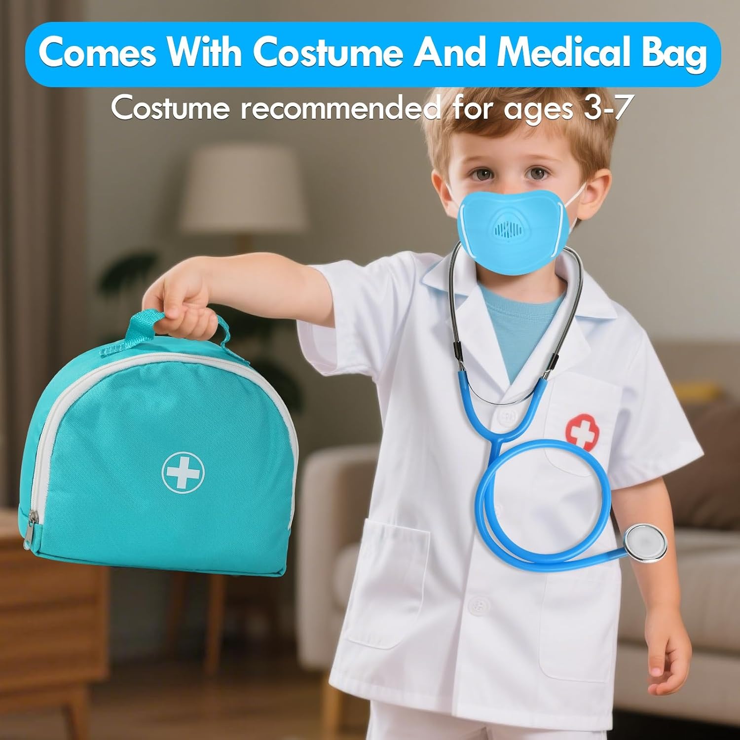 Kids Doctor Case with Coat and Wooden Medical Tools: image 6