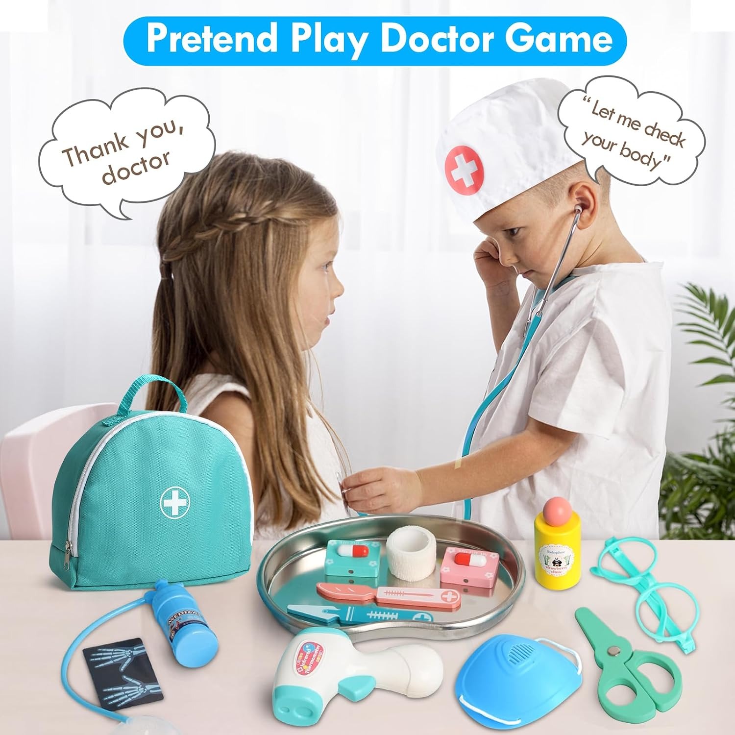 Kids Doctor Case with Coat and Wooden Medical Tools: image 7