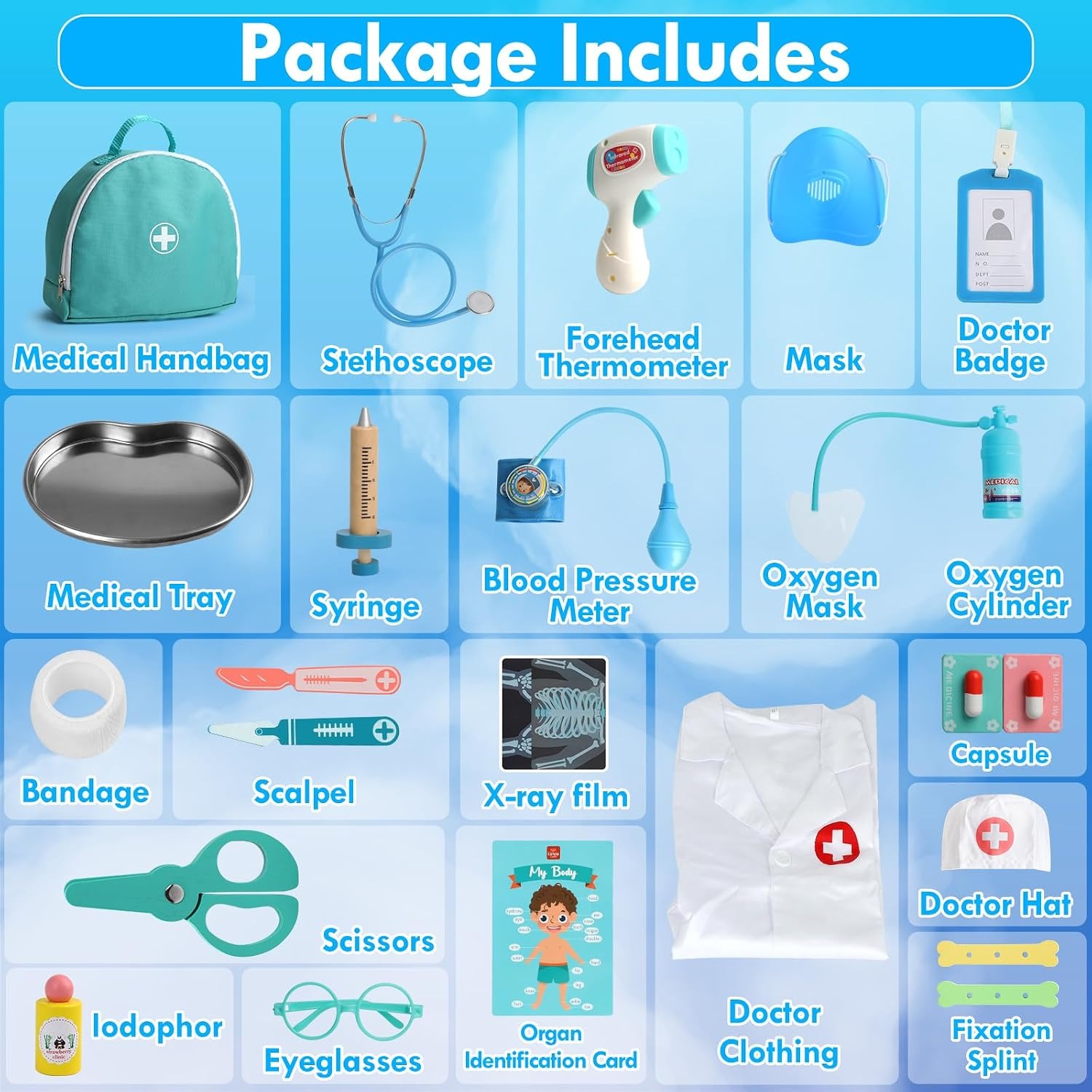 Kids Doctor Case with Coat and Wooden Medical Tools: image 8