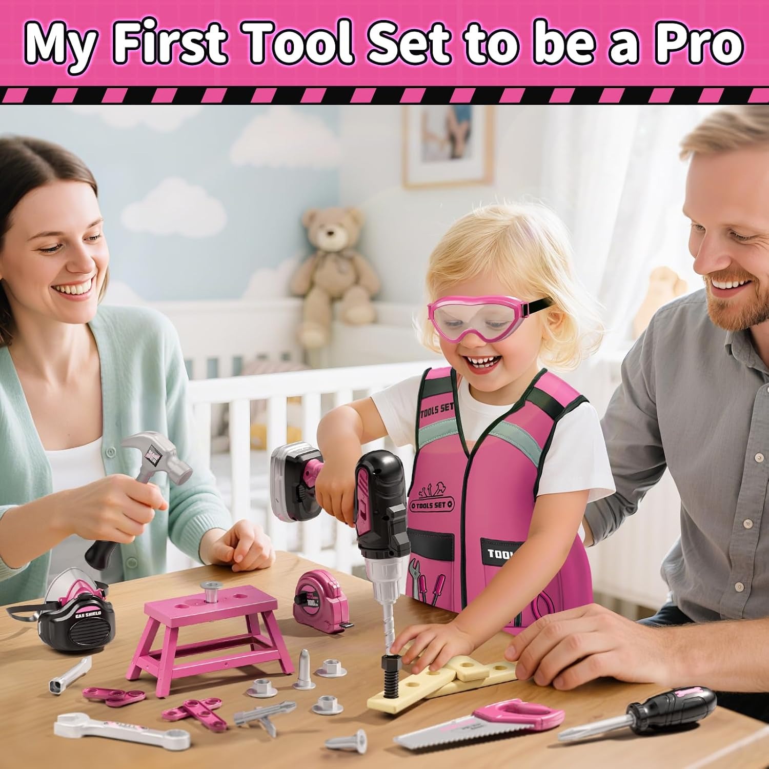 Kids Tool Box with Vest Pretend Play Set