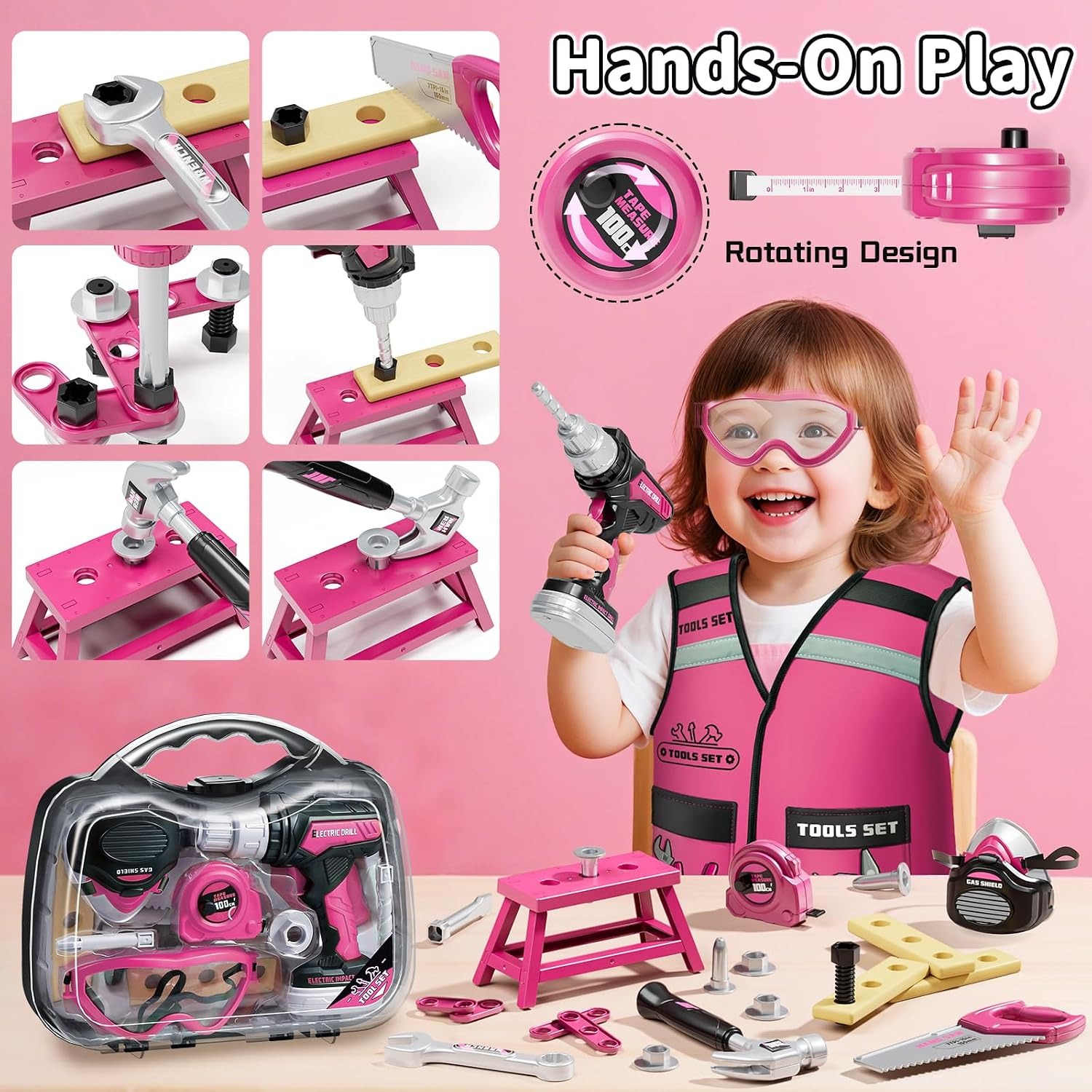 Kids Tool Box with Vest Pretend Play Set