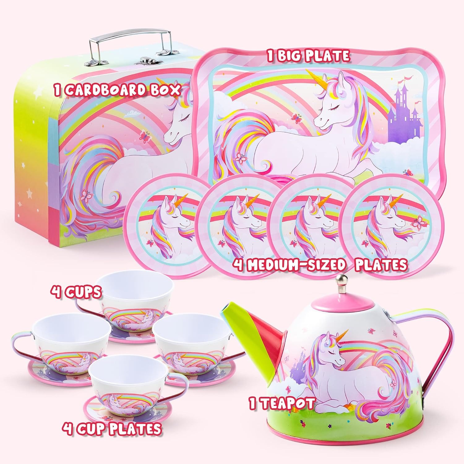Unicorn Tin Tea Party Set for Kids: image 2