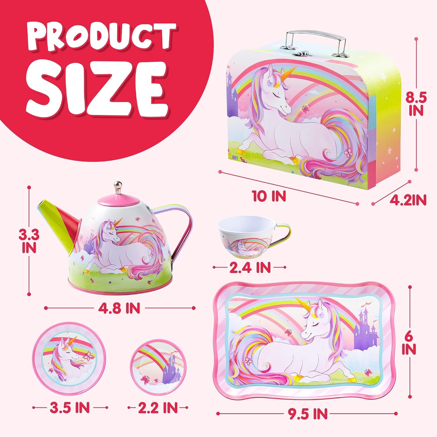 Unicorn Tin Tea Party Set for Kids: image 4