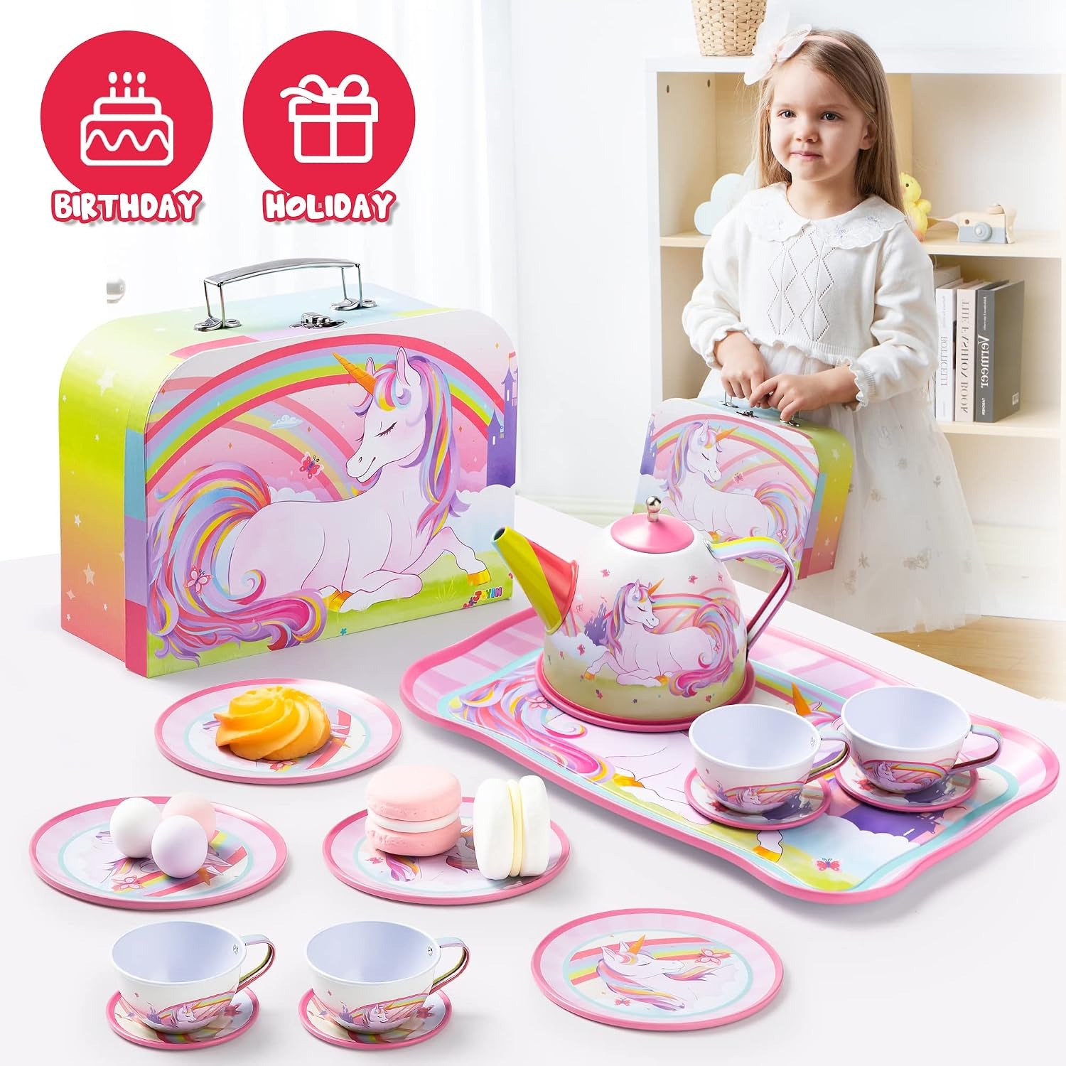 Unicorn Tin Tea Party Set for Kids: image 5