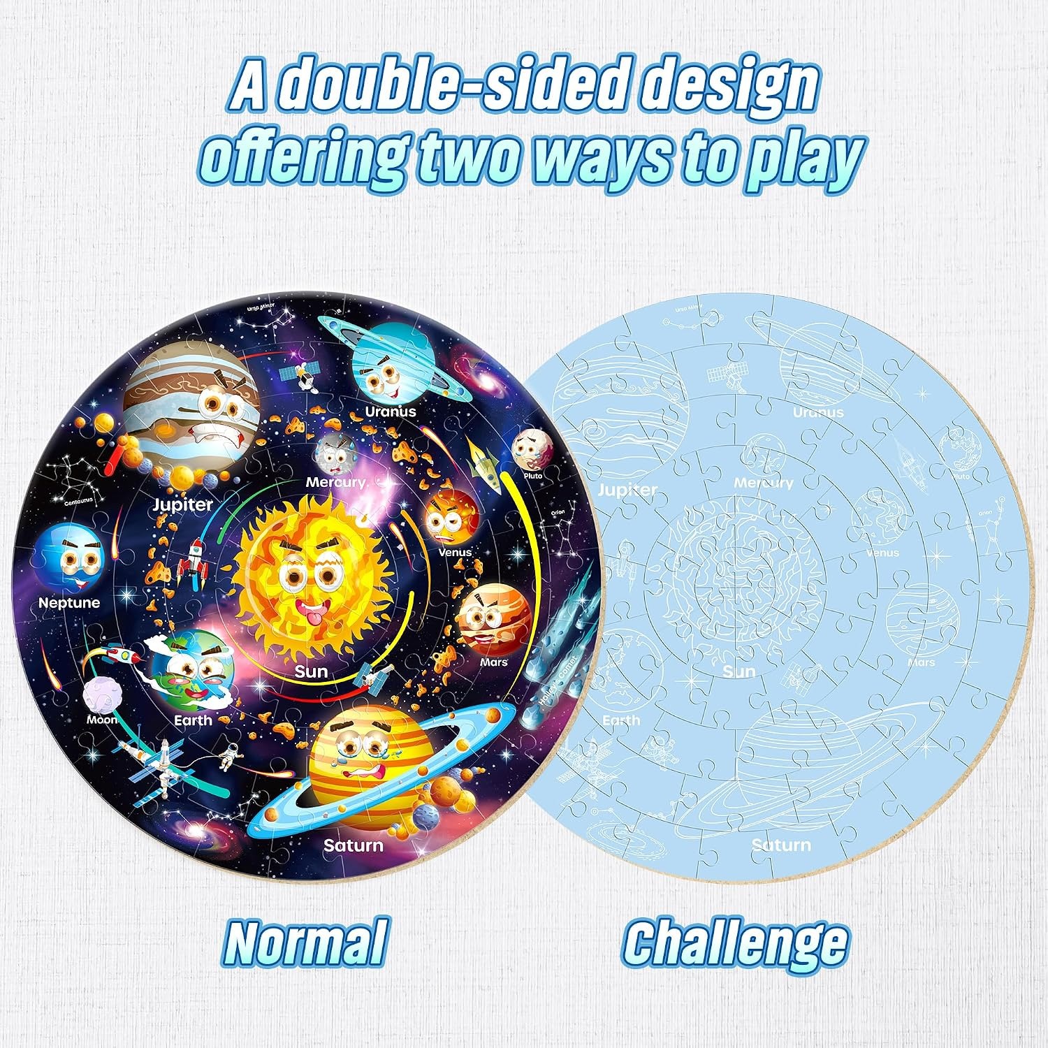 Solar System Floor Puzzle for Kids, 70 Pieces