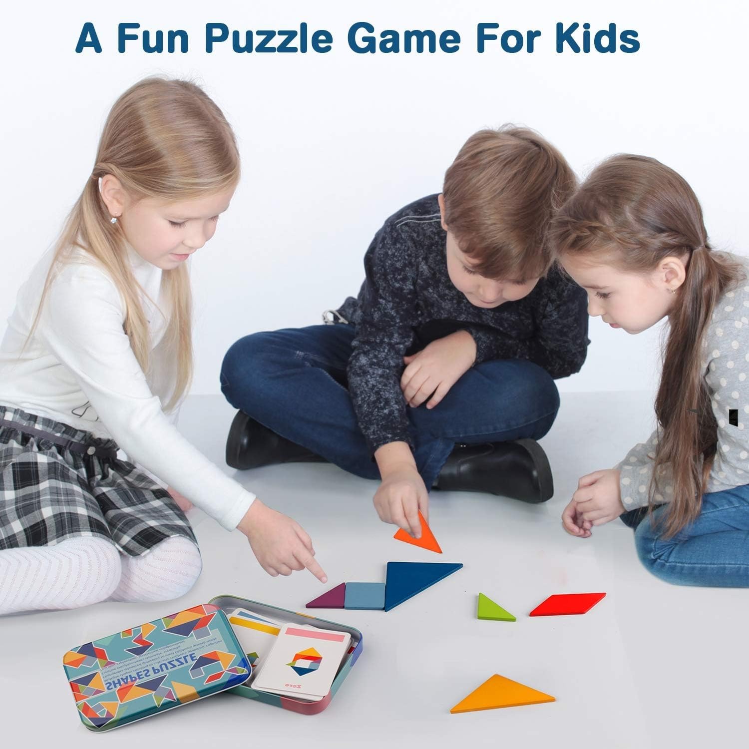 Wooden Tangram Set with 60 Pattern Cards