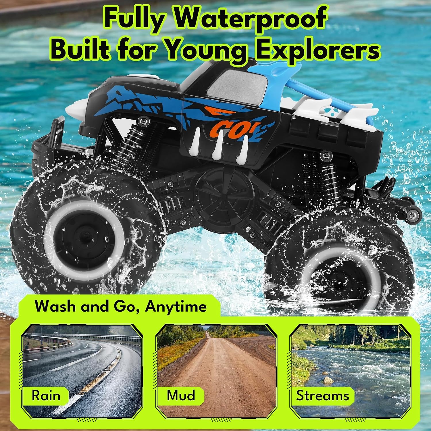 Amphibious RC Truck 1:16 Waterproof 4WD Crawler: image 2