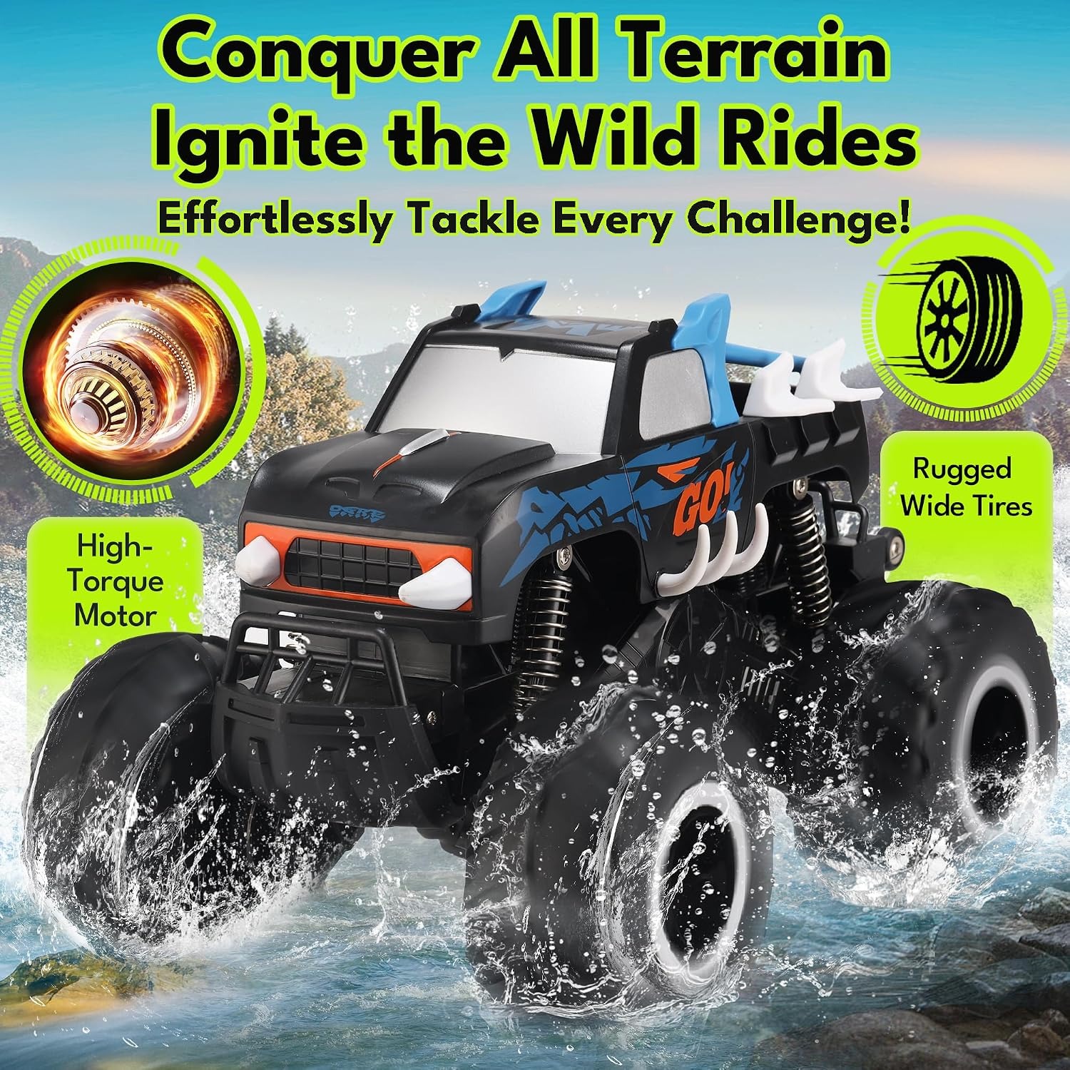 Amphibious RC Truck 1:16 Waterproof 4WD Crawler: image 3