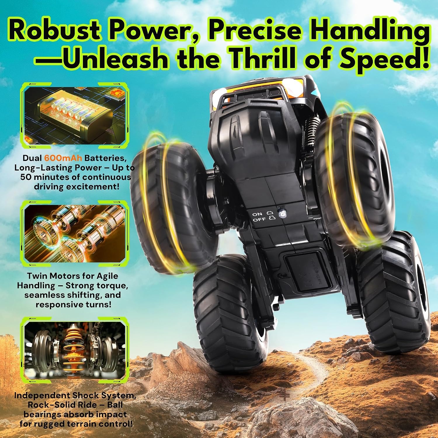 Amphibious RC Truck 1:16 Waterproof 4WD Crawler: image 5