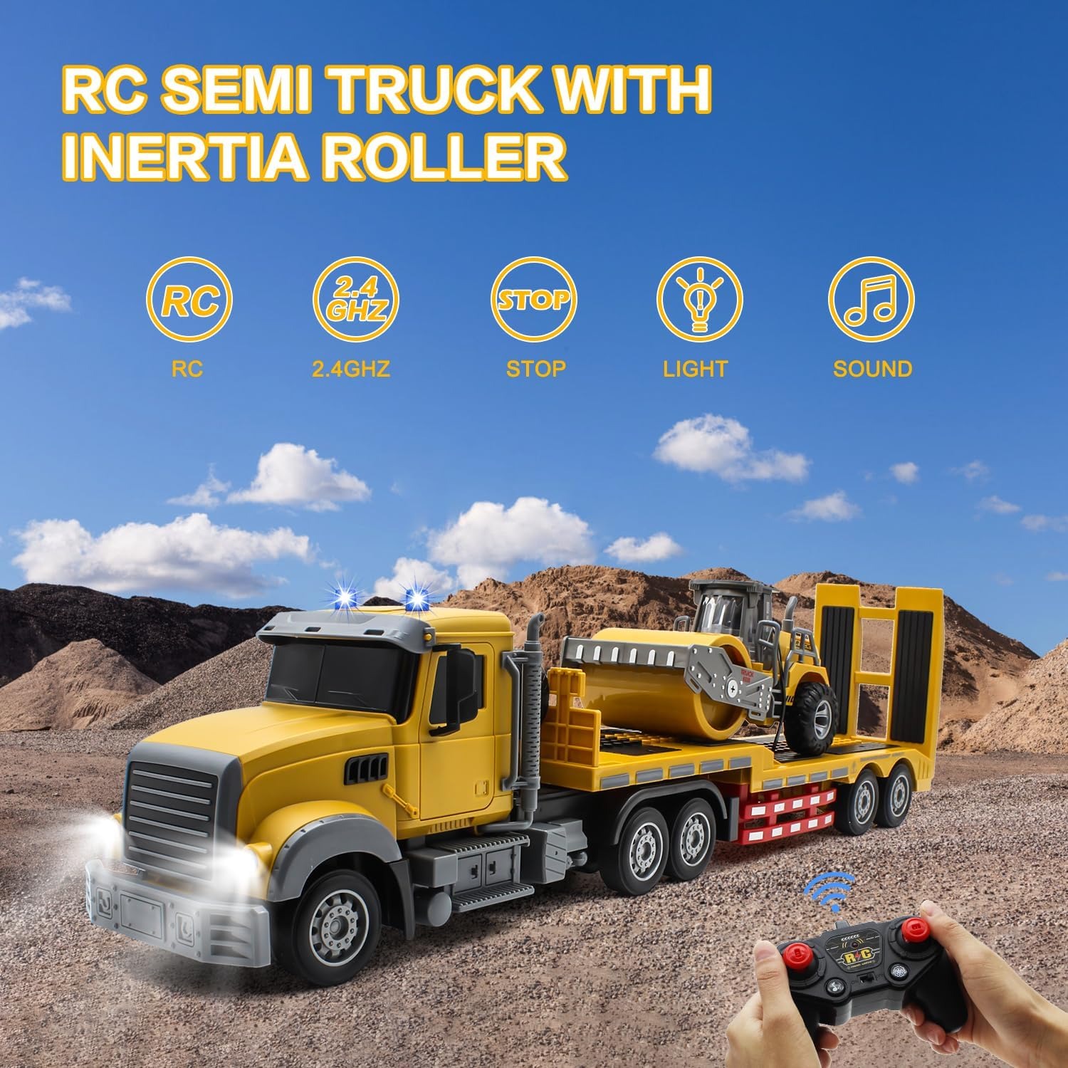 RC Semi Truck with Flatbed Trailer: image 2