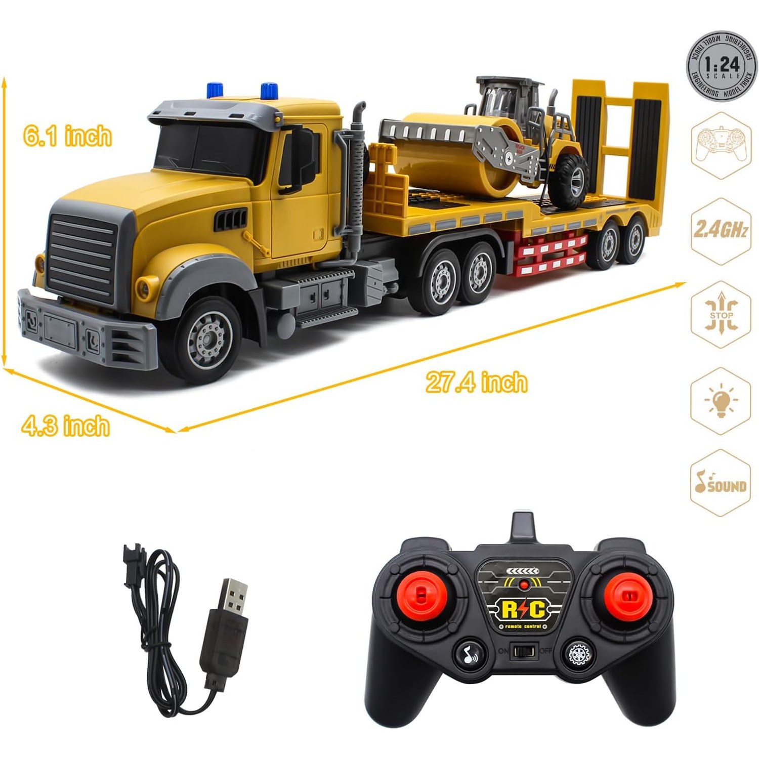 RC Semi Truck with Flatbed Trailer: image 7