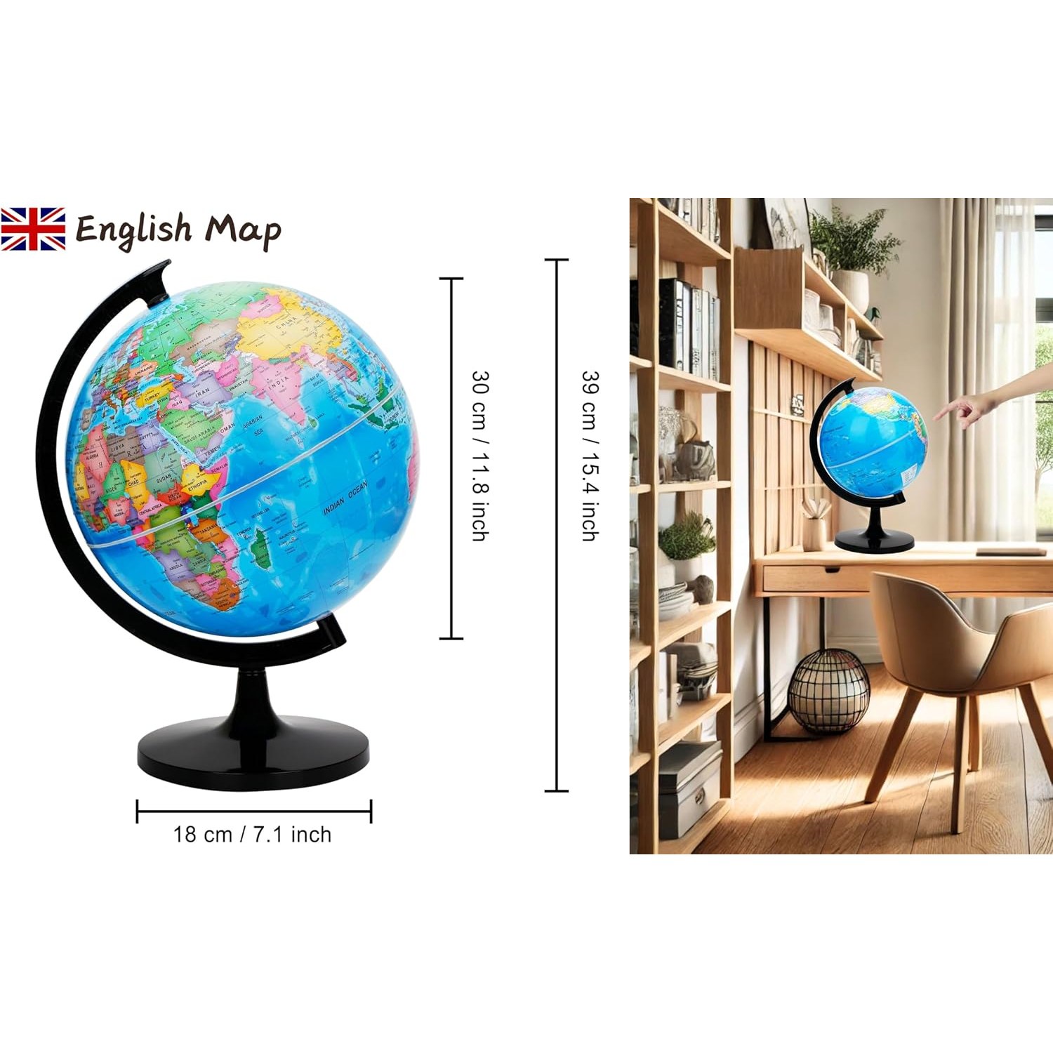 30cm Self-Assembly World Globe: image 2