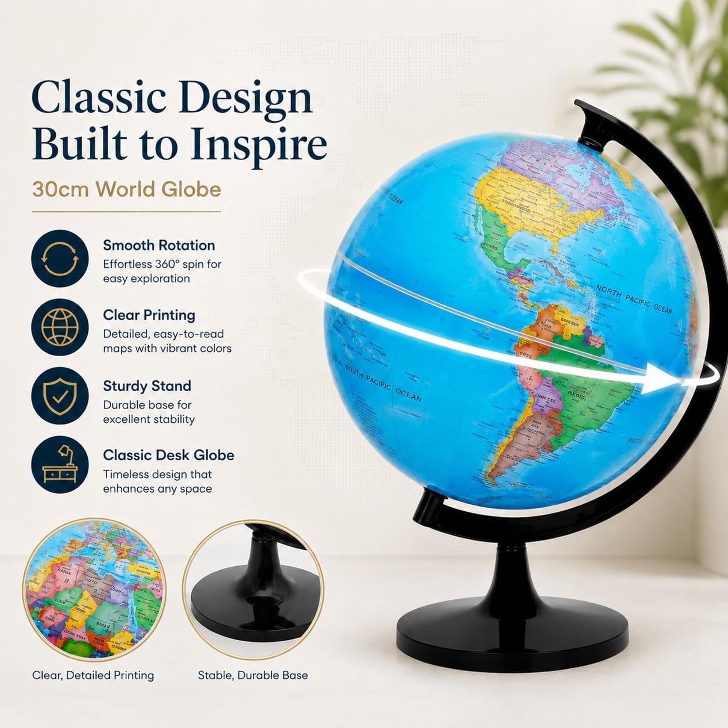 30cm Self-Assembly World Globe: image 5