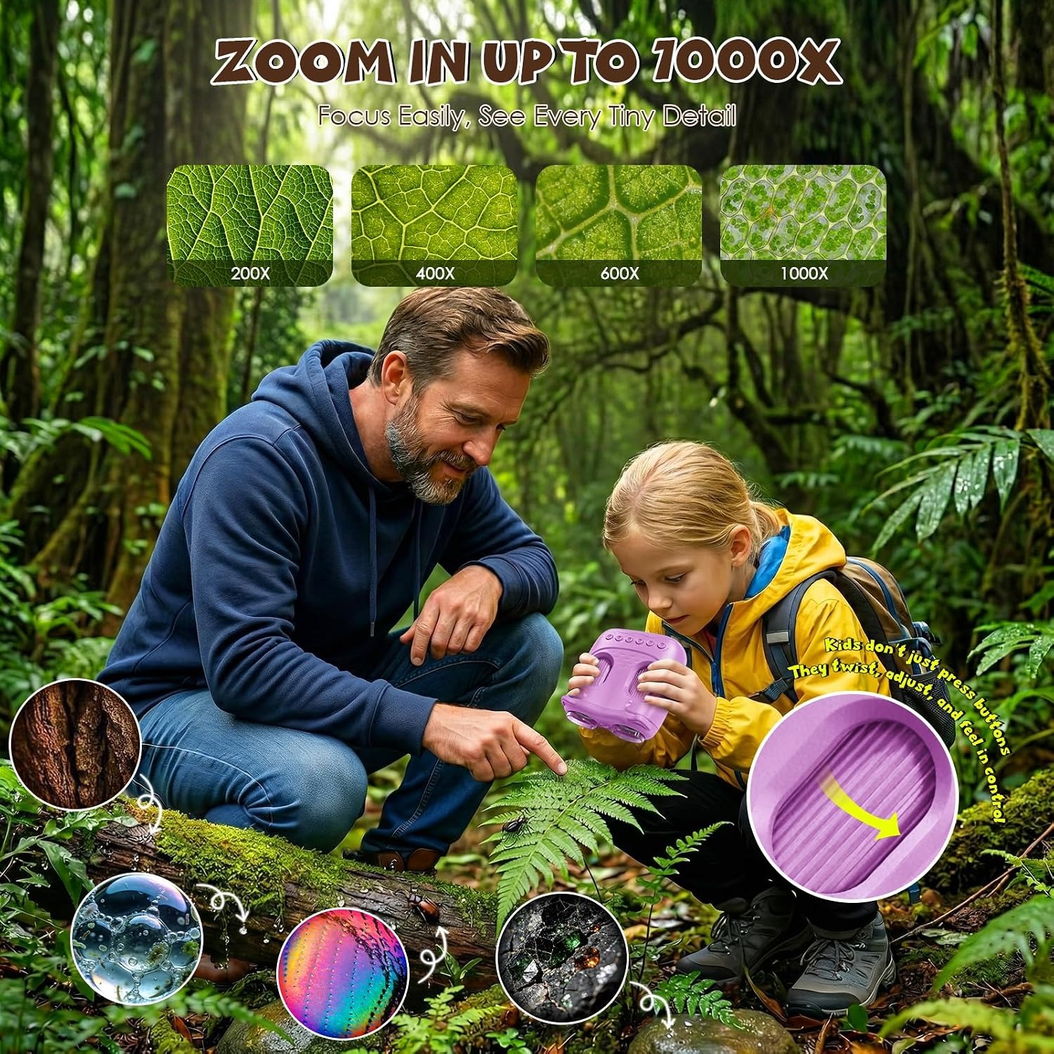 2-in-1 Kids Digital Microscope and Telescope